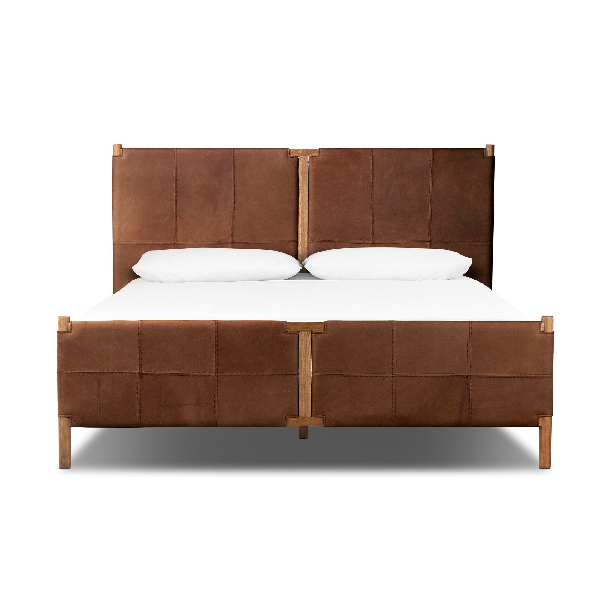 Four Hands Salado Bed — Heirloom Sienna-Natural Ash Veneer-Natural Ash Solid-King
