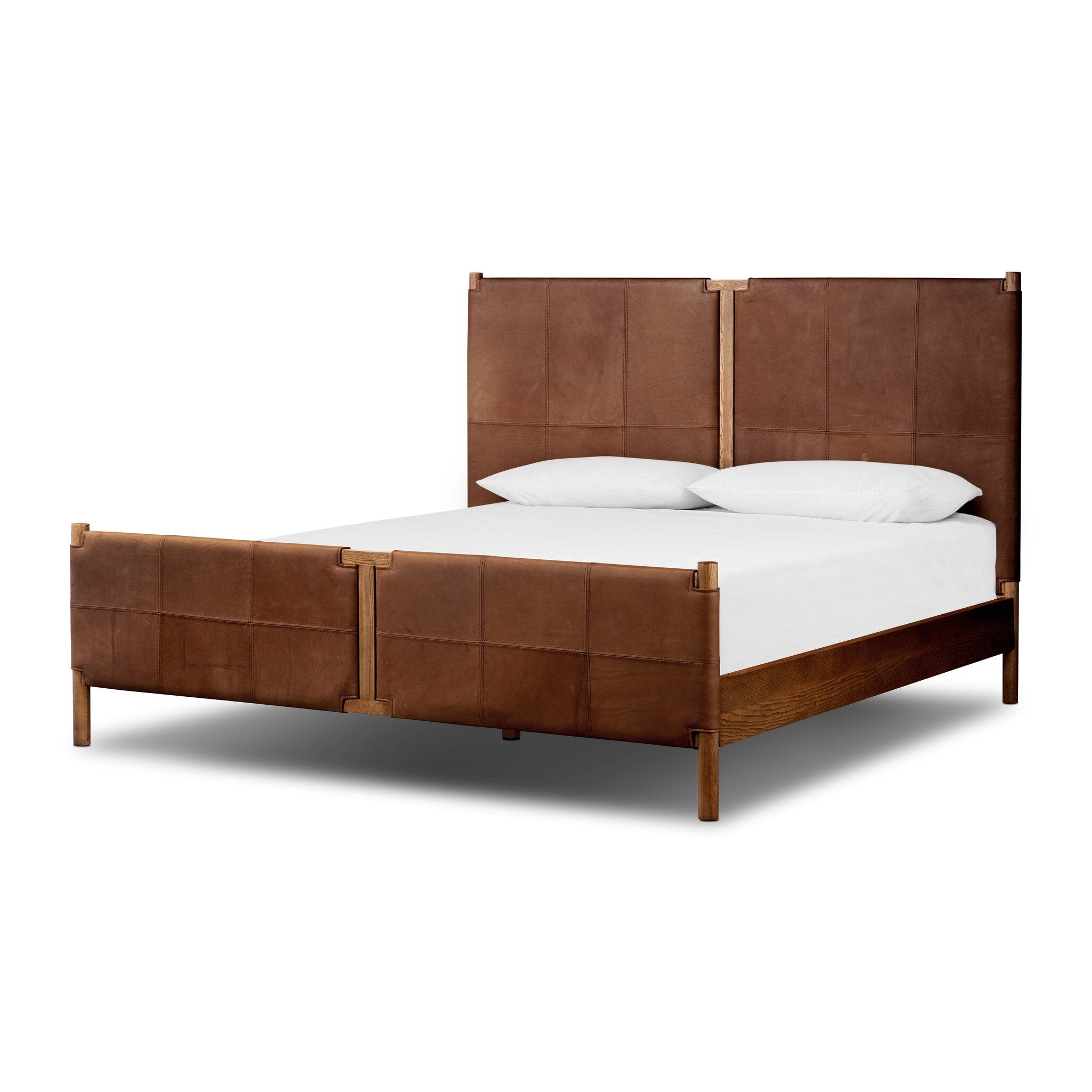 Four Hands Salado Bed — Heirloom Sienna-Natural Ash Veneer-Natural Ash Solid-King
