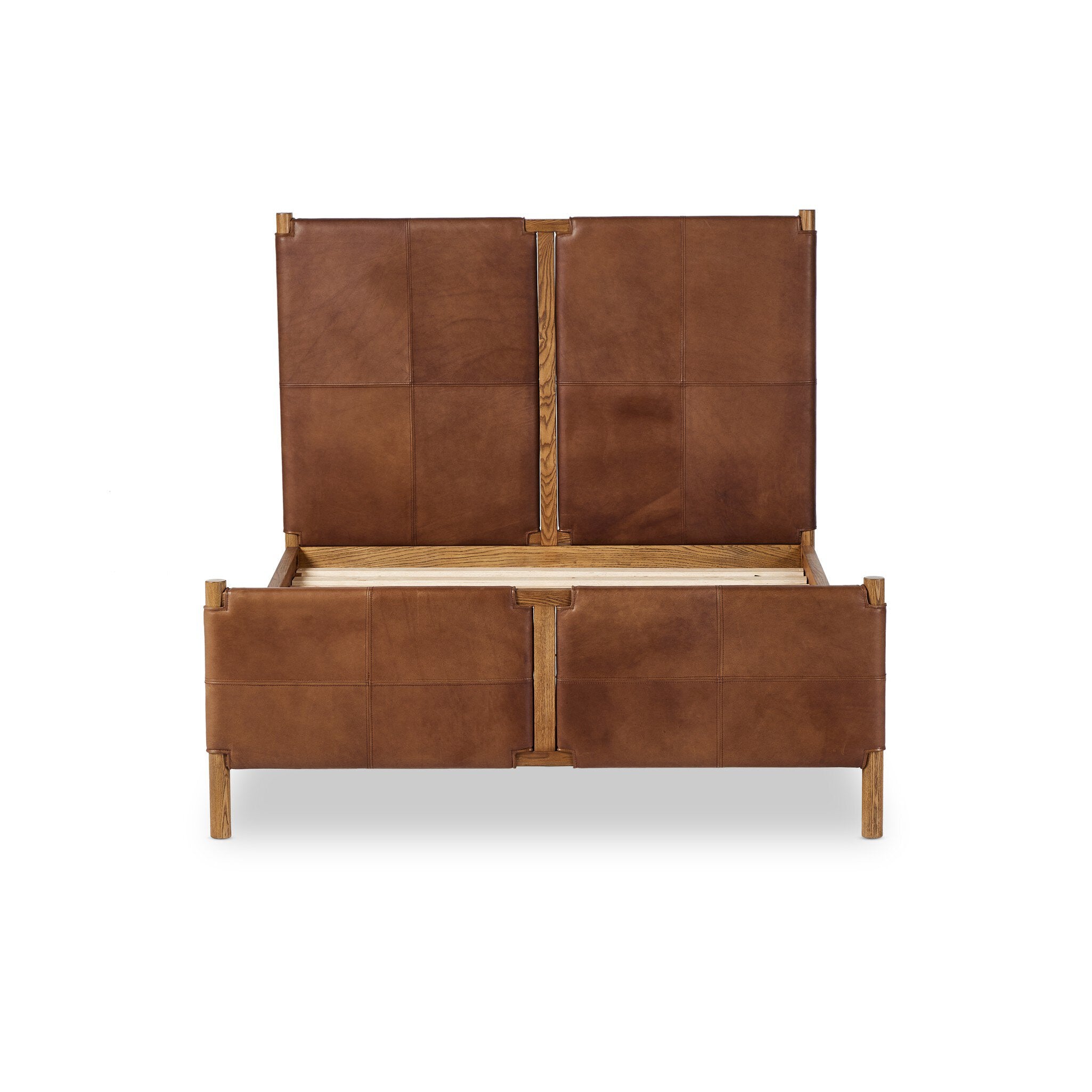 Four Hands Salado Bed — Heirloom Sienna-Natural Ash Veneer-Natural Ash Solid-Queen