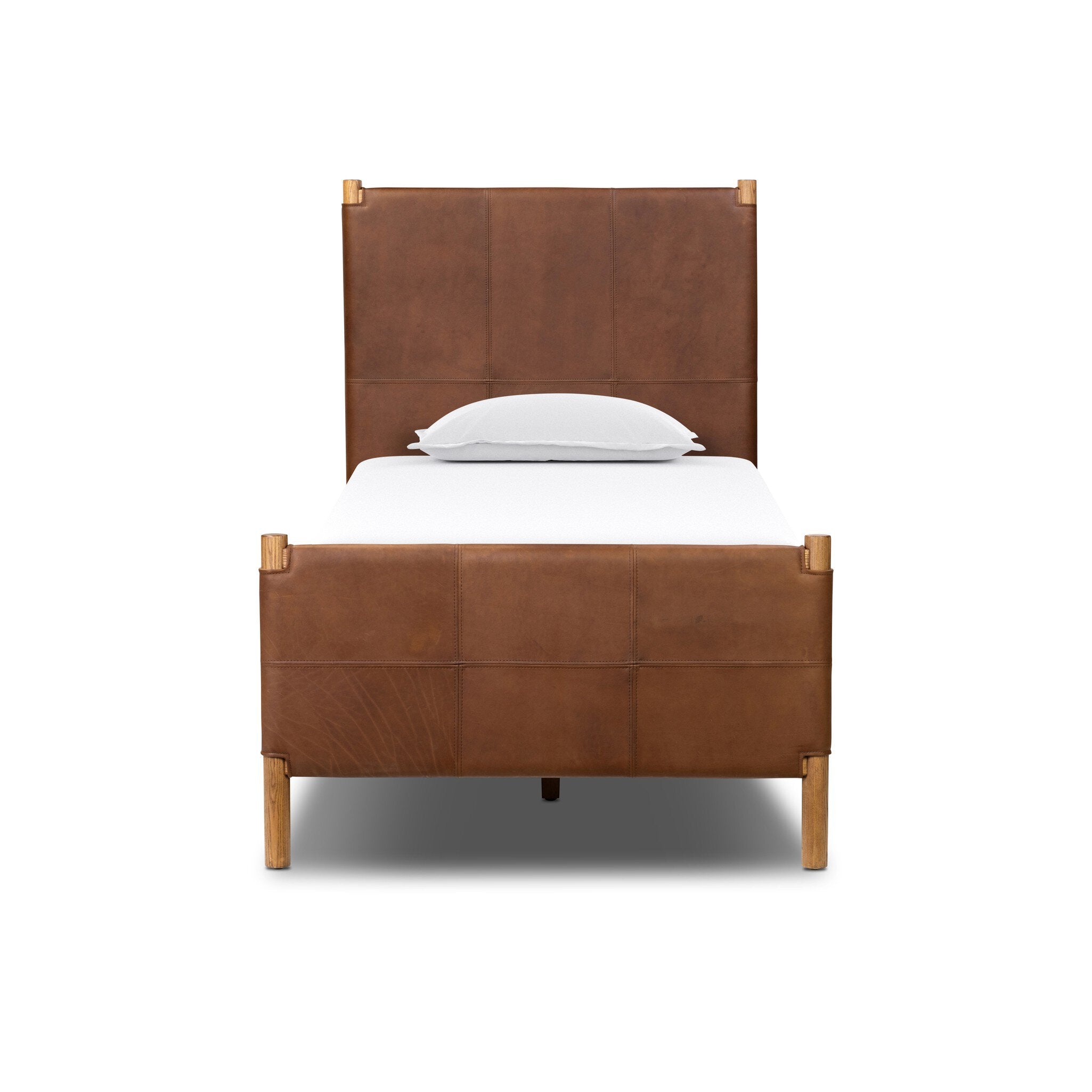 Four Hands Salado Bed — Heirloom Sienna-Natural Ash Veneer-Natural Ash Solid-Twin