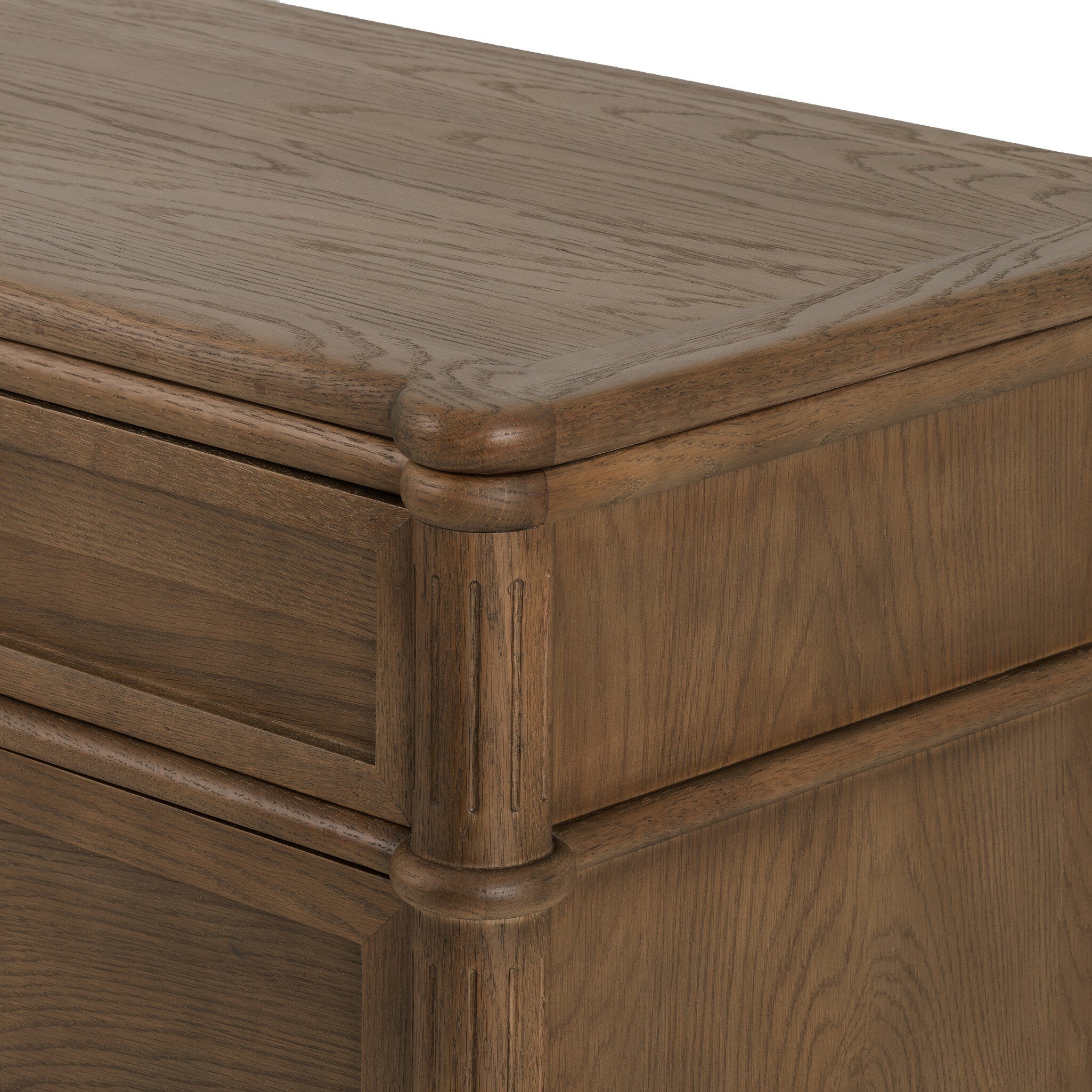 Four Hands Toulouse 9 Drawer Dresser — Toasted Oak-Toasted Oak Veneer-Aged Brass
