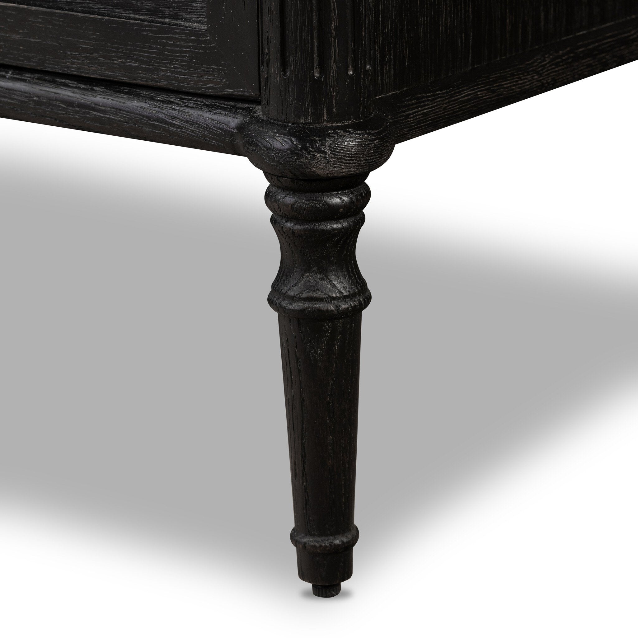 Four Hands Toulouse 9 Drawer Dresser — Distressed Black-Distressed Black Oak-Aged Brass