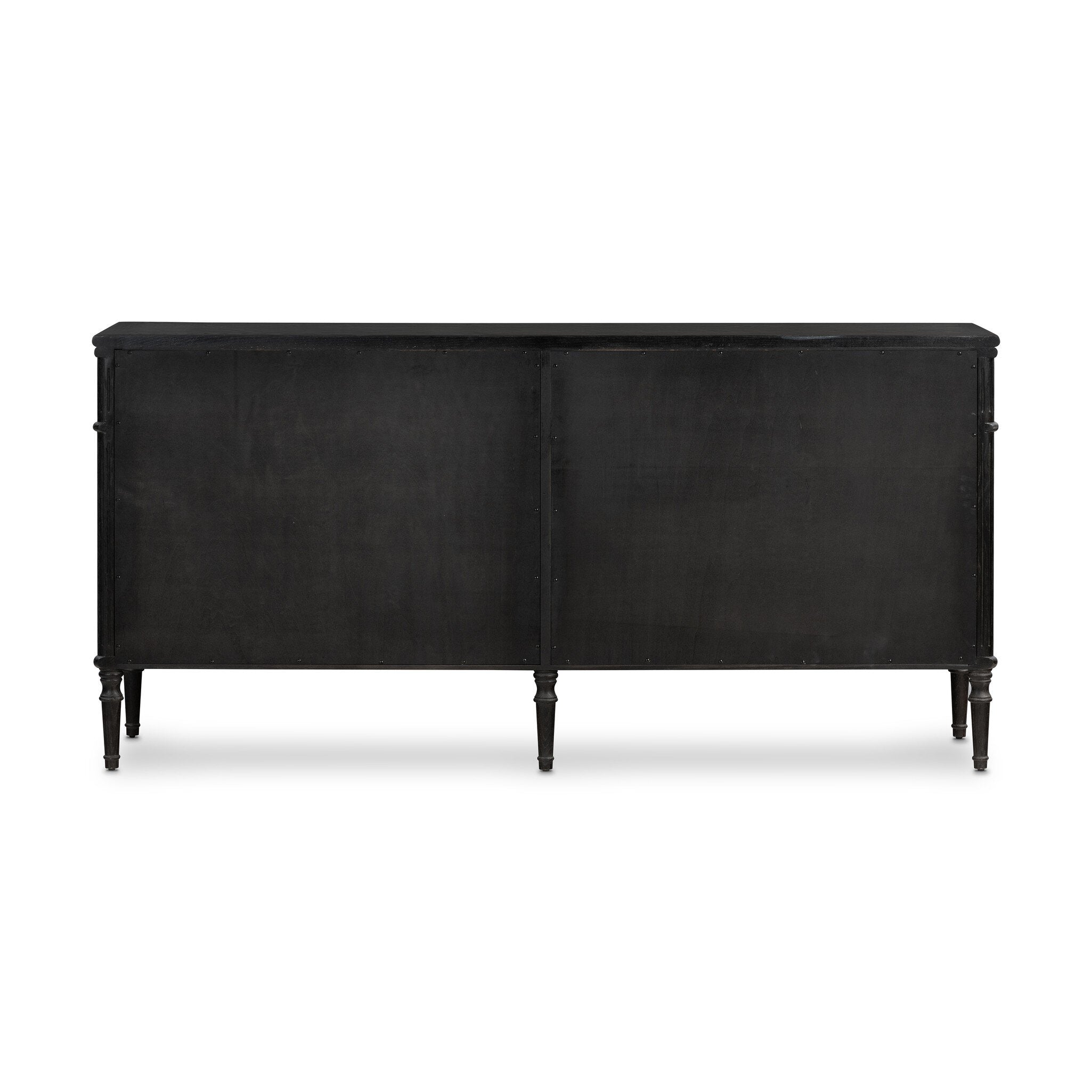 Four Hands Toulouse 6 Drawer Dresser — Distressed Black-Distressed Black Oak-Aged Brass