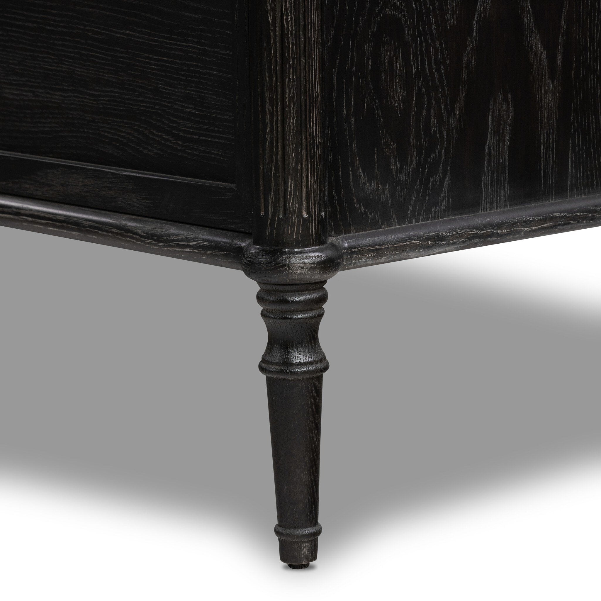 Four Hands Toulouse 6 Drawer Dresser — Distressed Black-Distressed Black Oak-Aged Brass