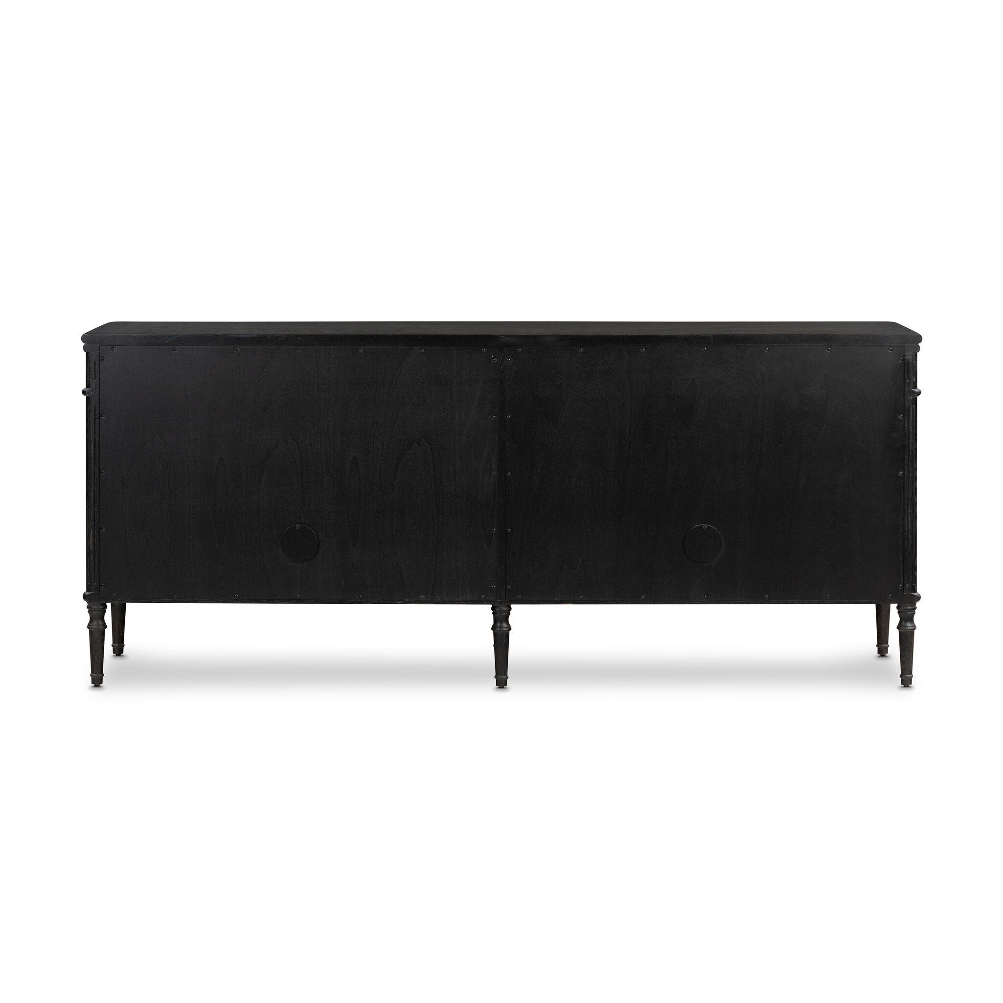 Four Hands Toulouse Sideboard — Distressed Black Oak-Distressed Black-Aged Brass