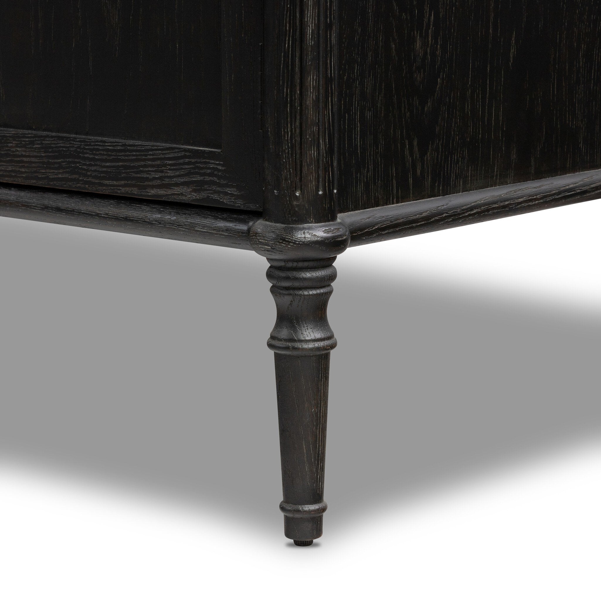 Four Hands Toulouse Sideboard — Distressed Black Oak-Distressed Black-Aged Brass