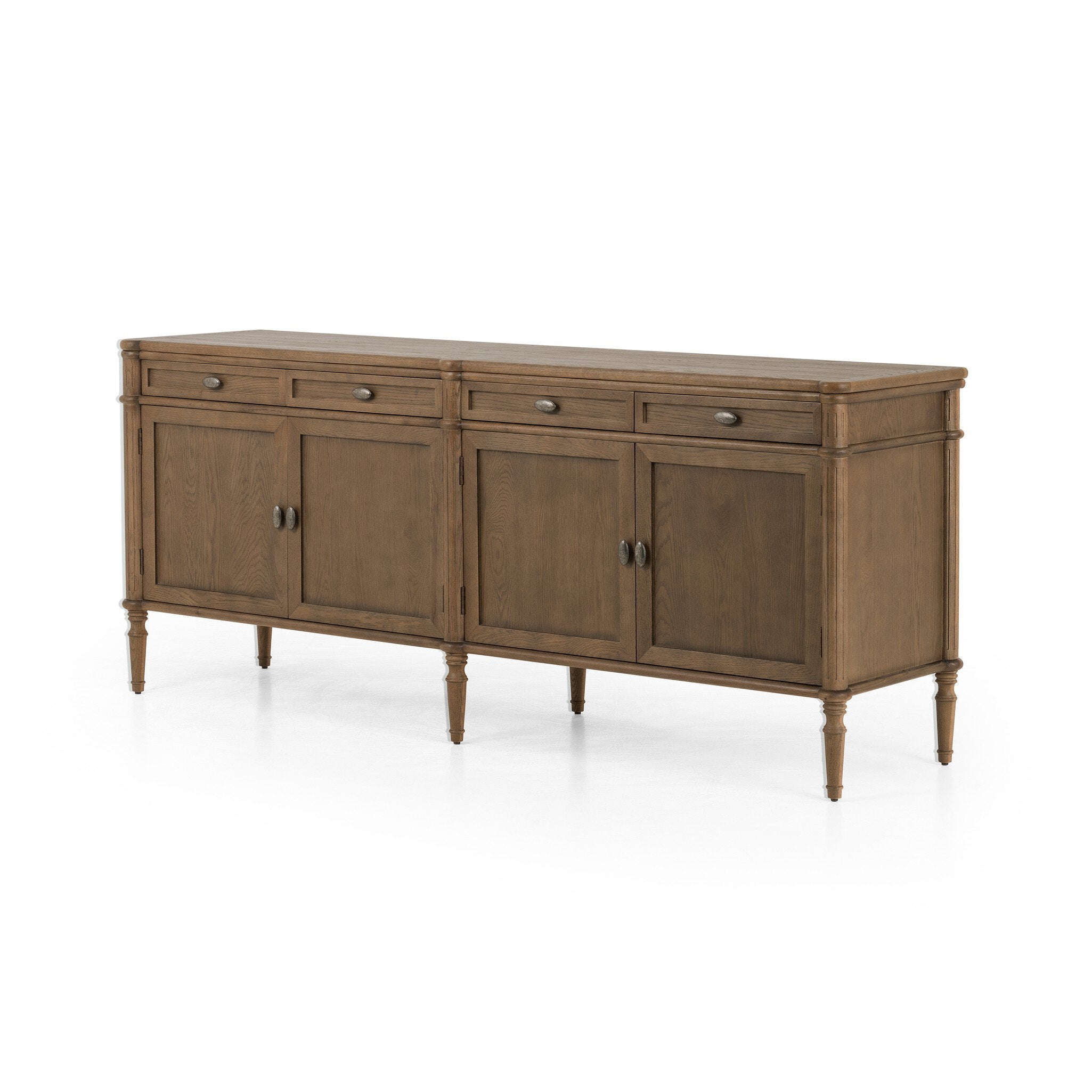 Four Hands Toulouse Sideboard — Toasted Oak Veneer-Toasted Oak-Aged Brass