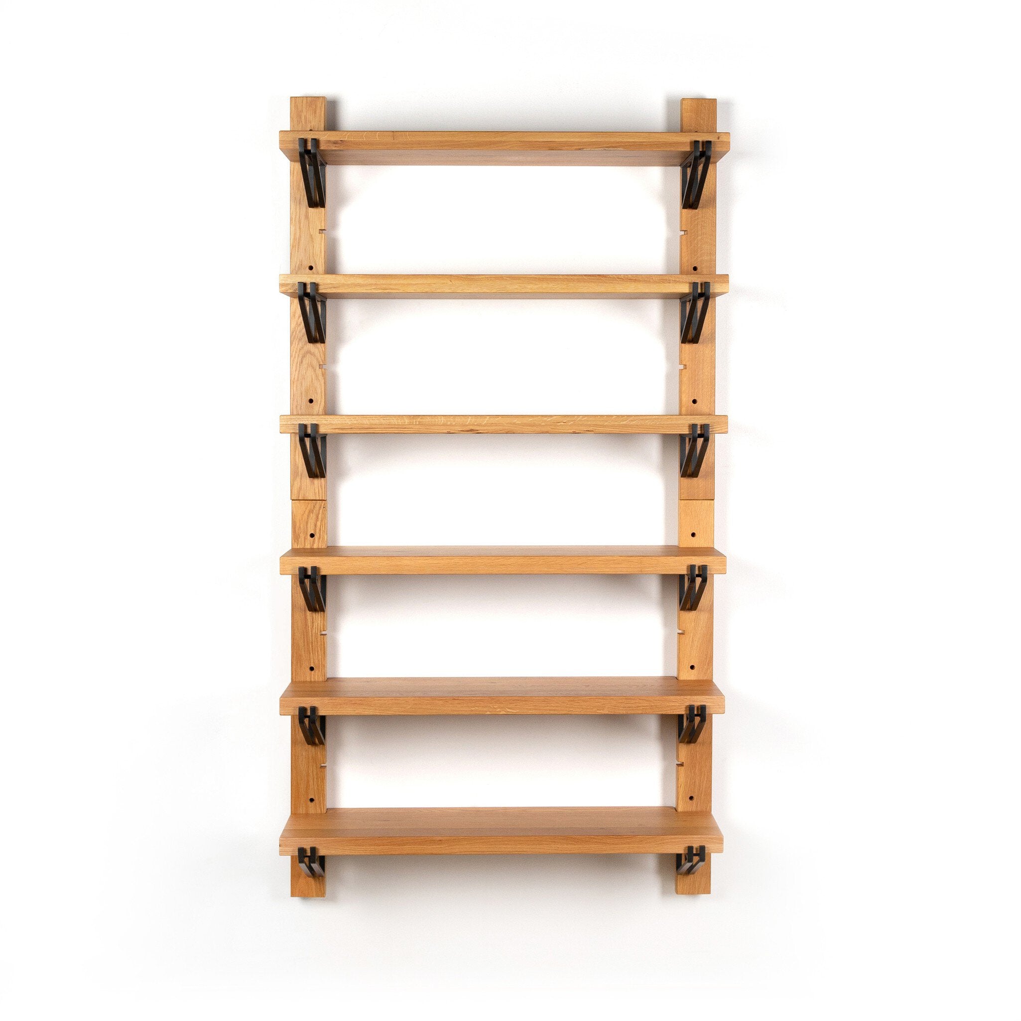 Four Hands Pivott Shelf — Natural Oak Veneer-Dark Iron-Natural Oak