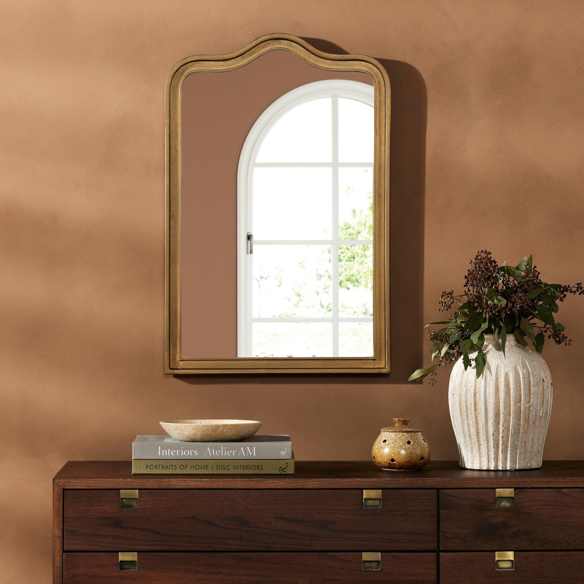 Four Hands Effie Mirror — Raw Antique Brass Iron-Mirror