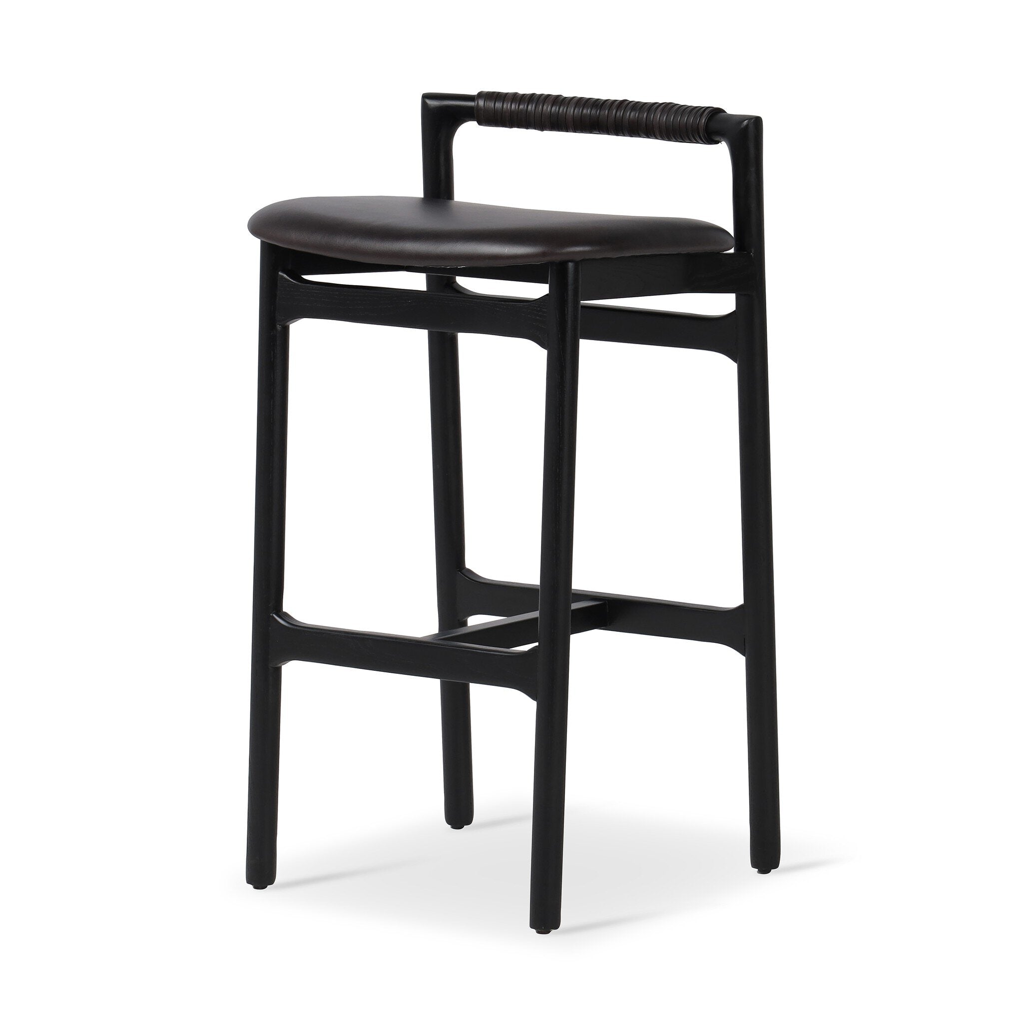 Four Hands Baden Bar + Counter Stool — Sonoma Black-Brushed Ebony-Bar