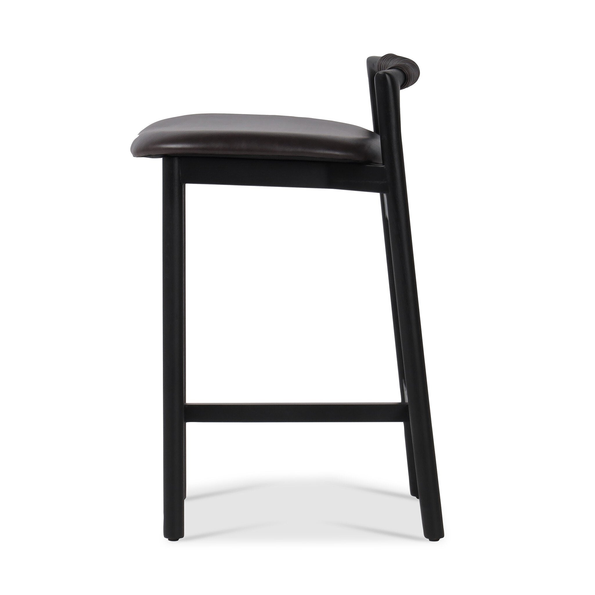 Four Hands Baden Bar + Counter Stool — Sonoma Black-Brushed Ebony-Counter