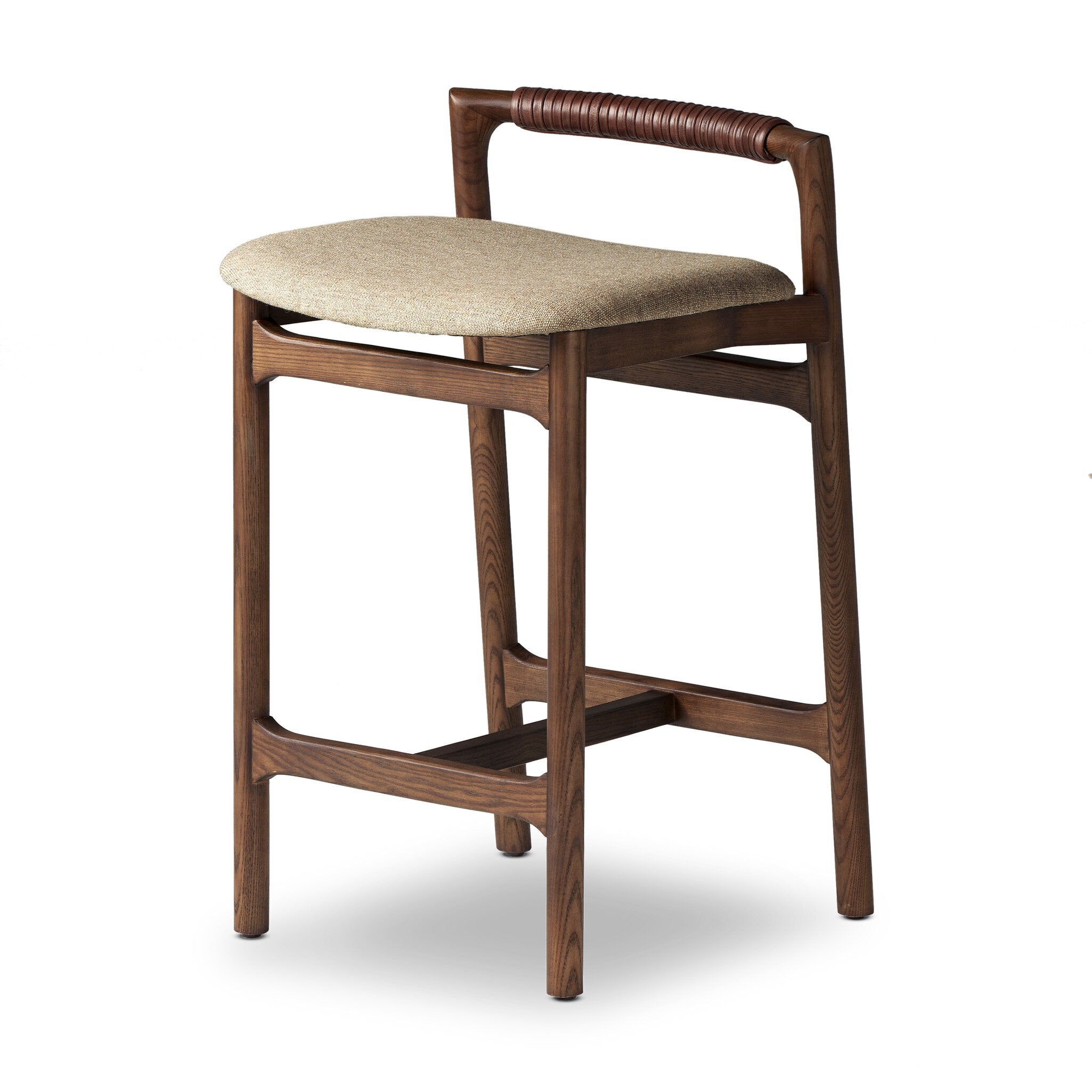 Four Hands Baden Bar + Counter Stool — Alcala Wheat-Sienna Brown-Sonoma Coco-Counter