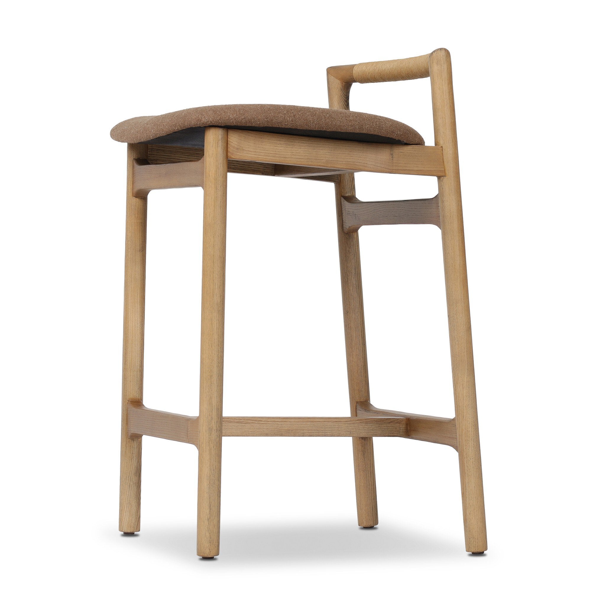 Four Hands Baden Bar + Counter Stool — Toasted Ash-Natural Paper Cord-Antwerp Cafe-Bar