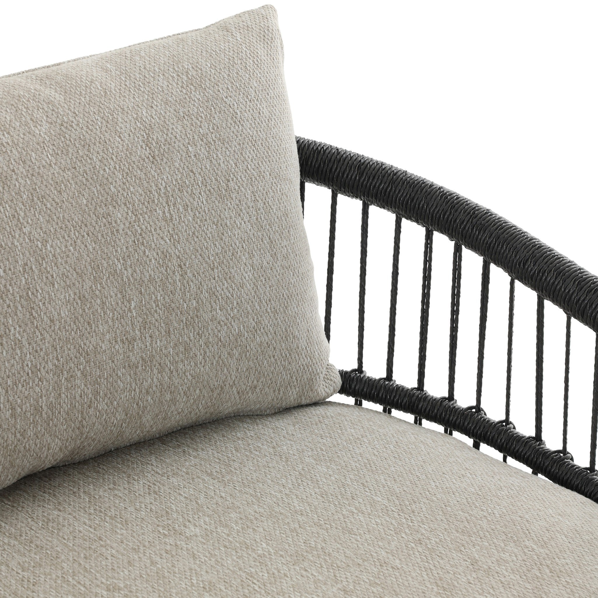 Four Hands Montecito Outdoor Chair — Faux Black Hyacinth-Concha Fog