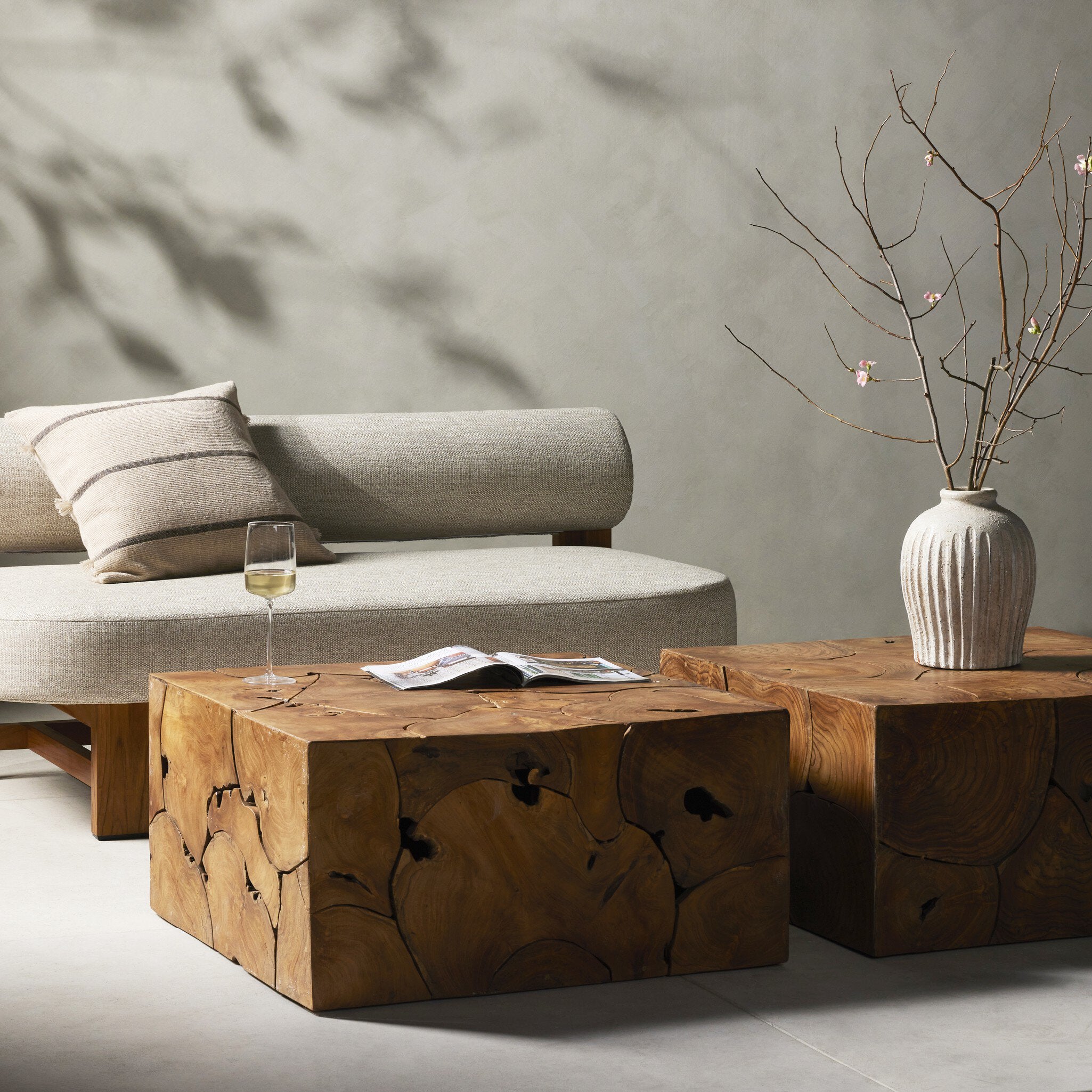 Four Hands Tomlin Outdoor Bunching Table — Teak Root