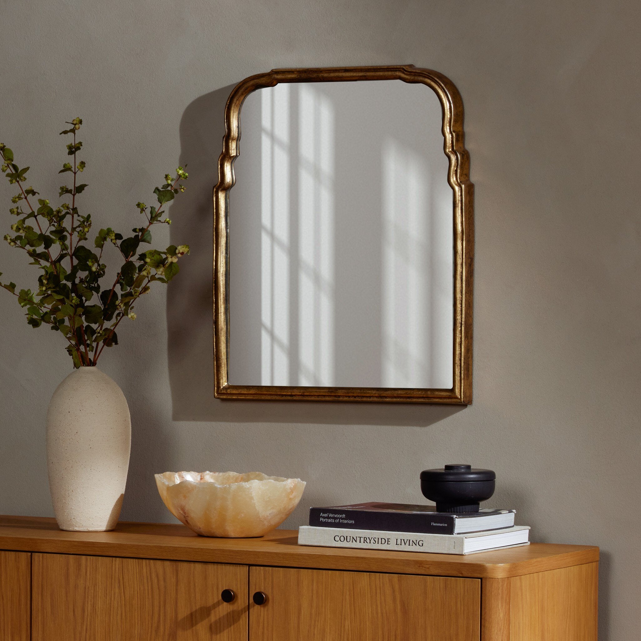 Four Hands Loire Mirror — Antiqued Gold Leaf
