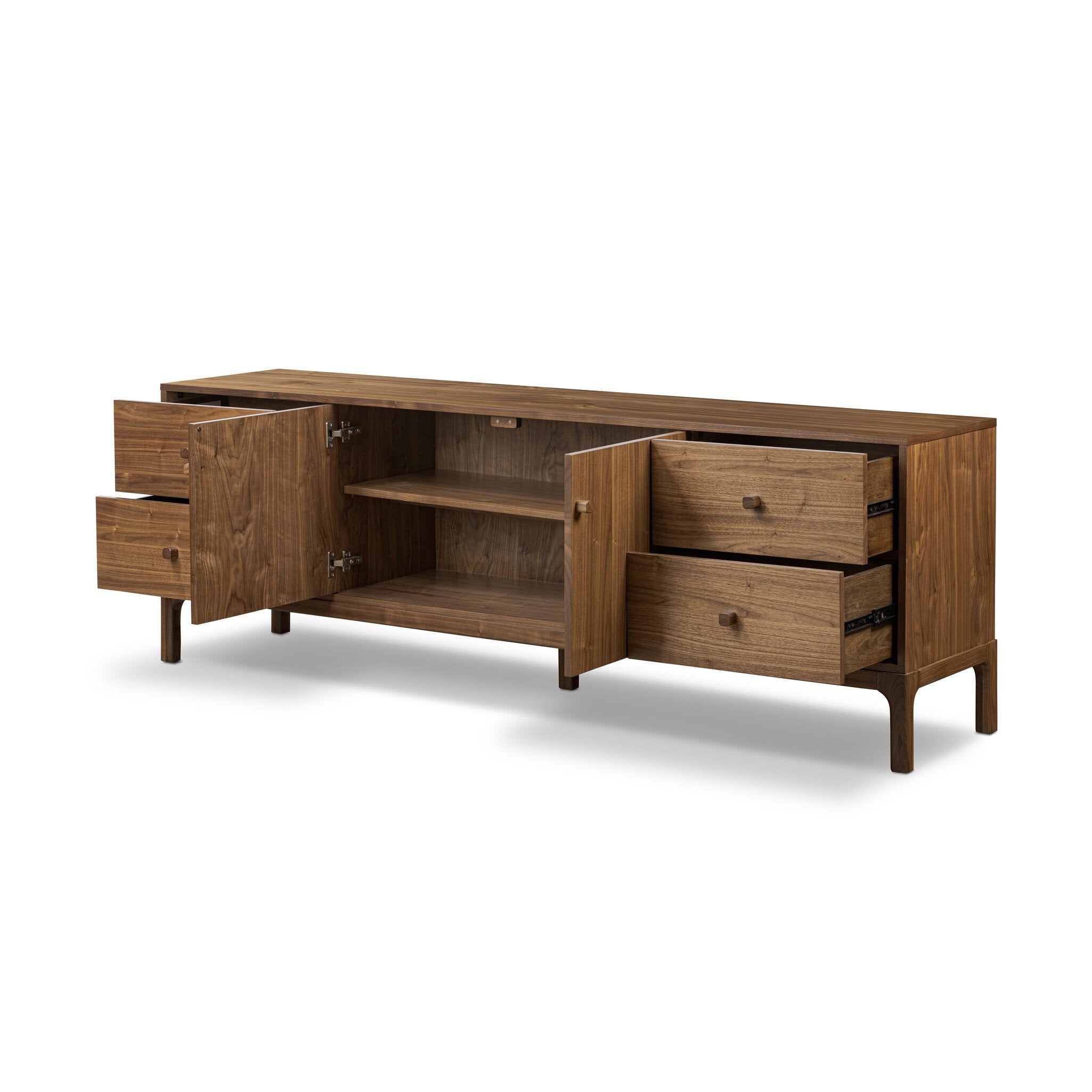 Four Hands Arturo Media Console — Natural Walnut-Natural Walnut Veneer