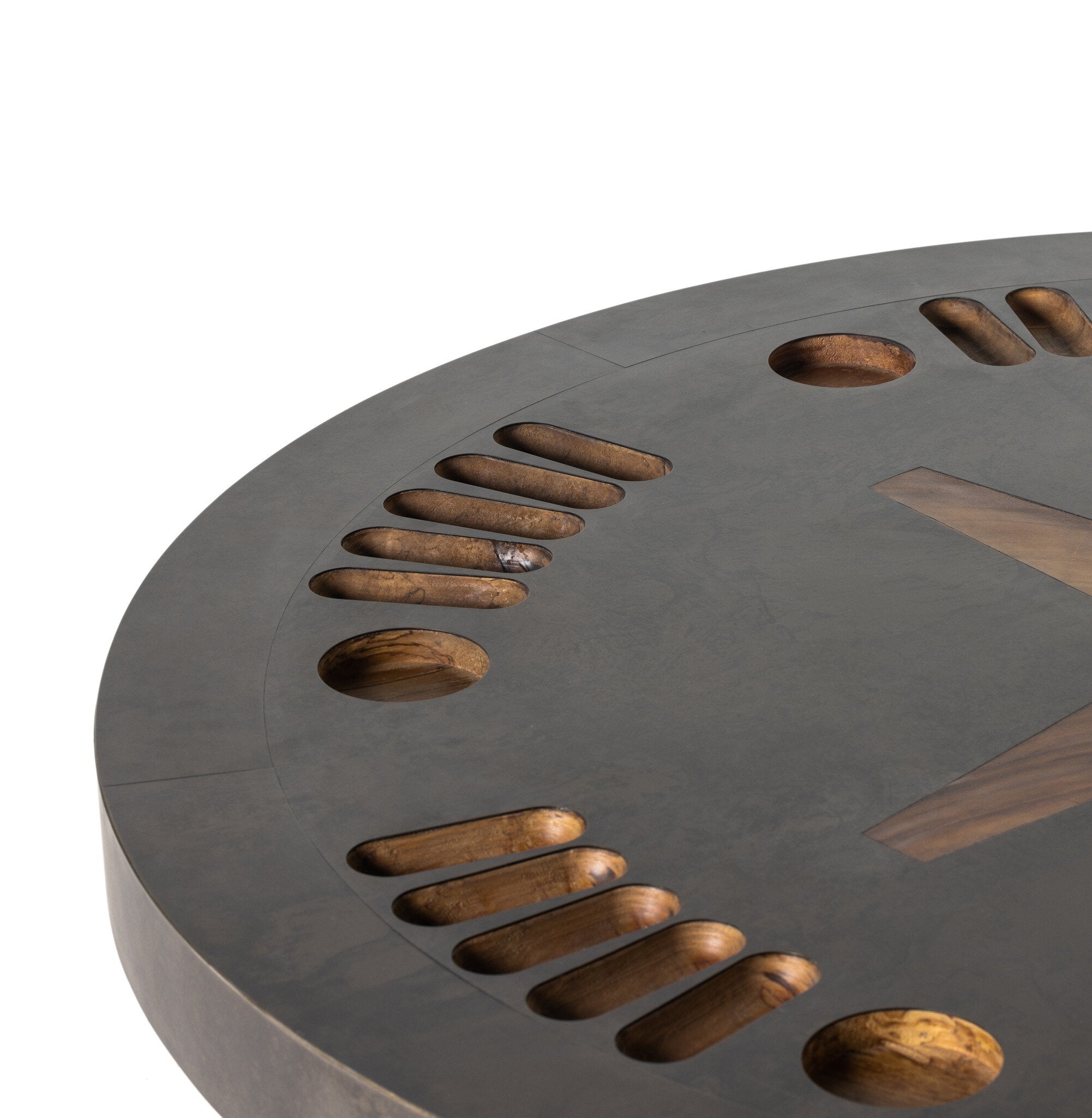 Four Hands Poker Table — Natural Brown Guanacaste-Aged Metal