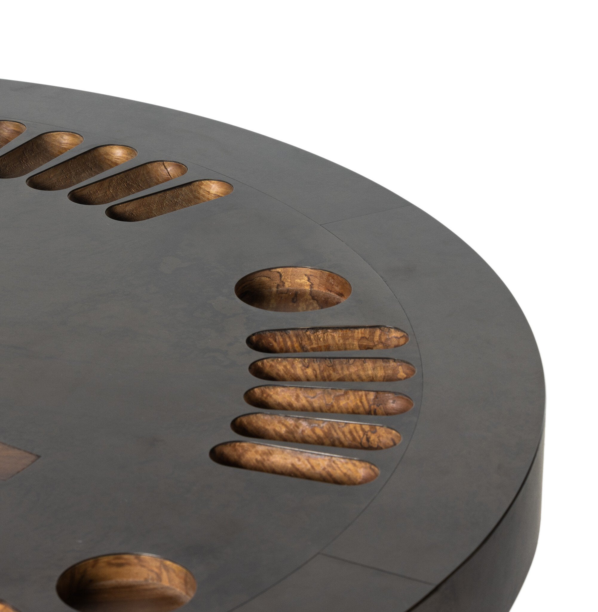 Four Hands Poker Table — Natural Brown Guanacaste-Aged Metal