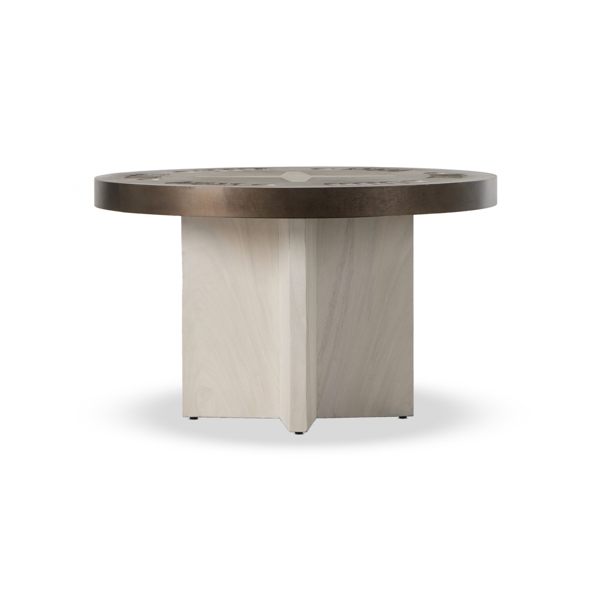 Four Hands Poker Table — Bleached Guanacaste-Aged Metal