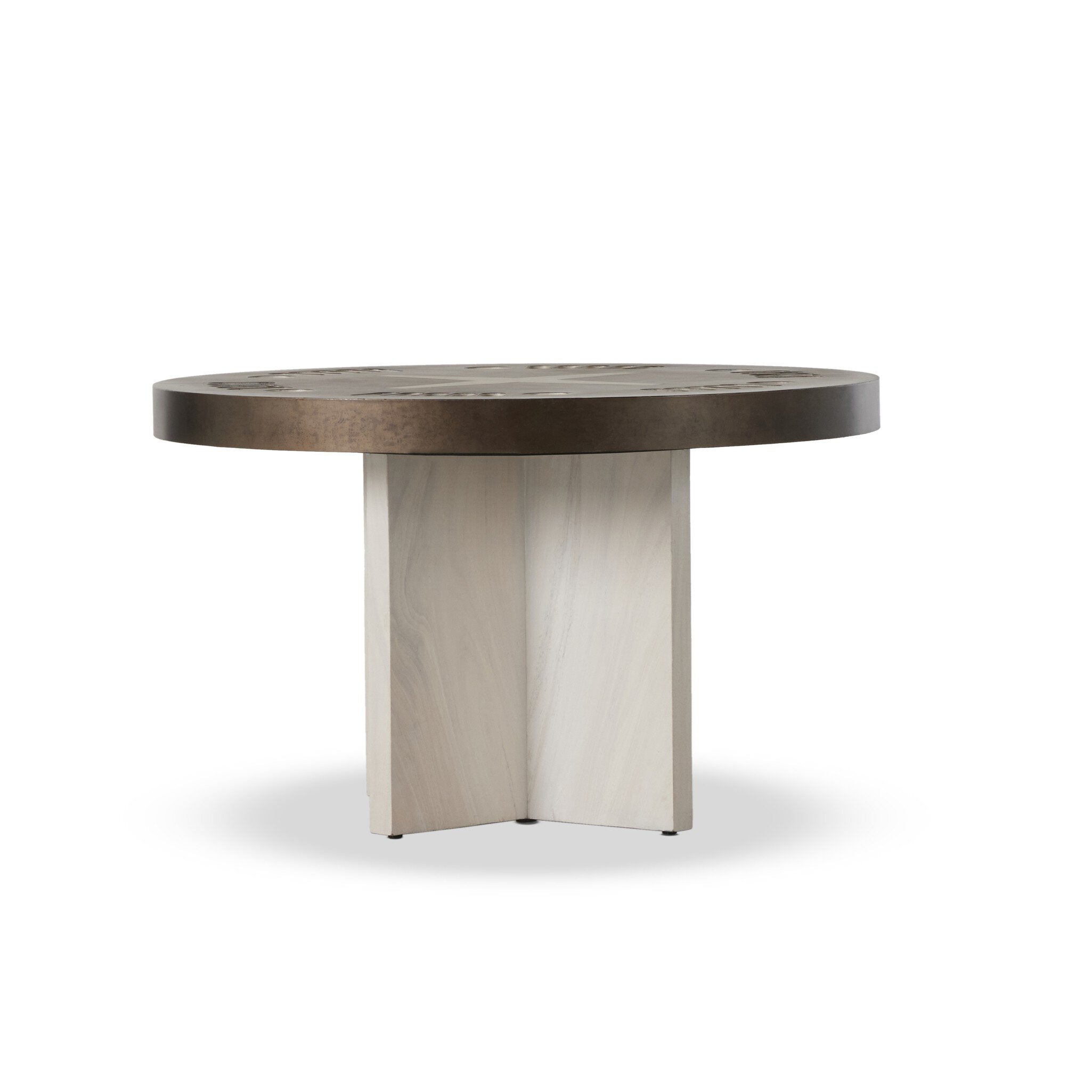 Four Hands Poker Table — Bleached Guanacaste-Aged Metal