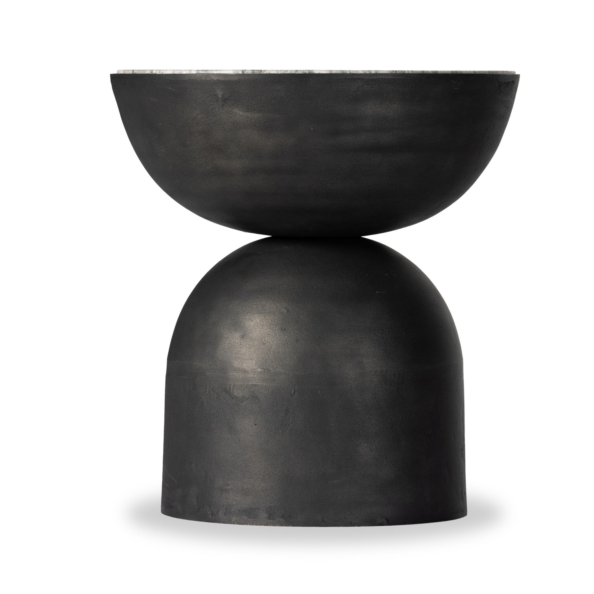 Four Hands Corbett End Table — River Grey Marble-Hammered Grey