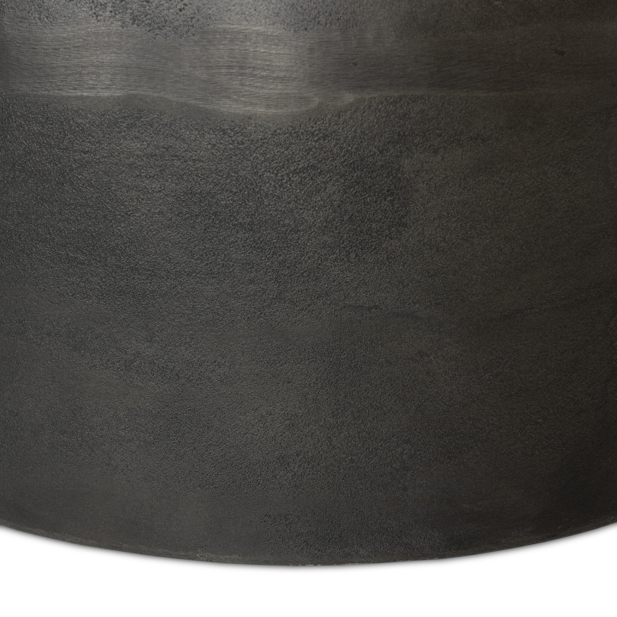 Four Hands Corbett End Table — Polished Black Marble-Hammered Grey