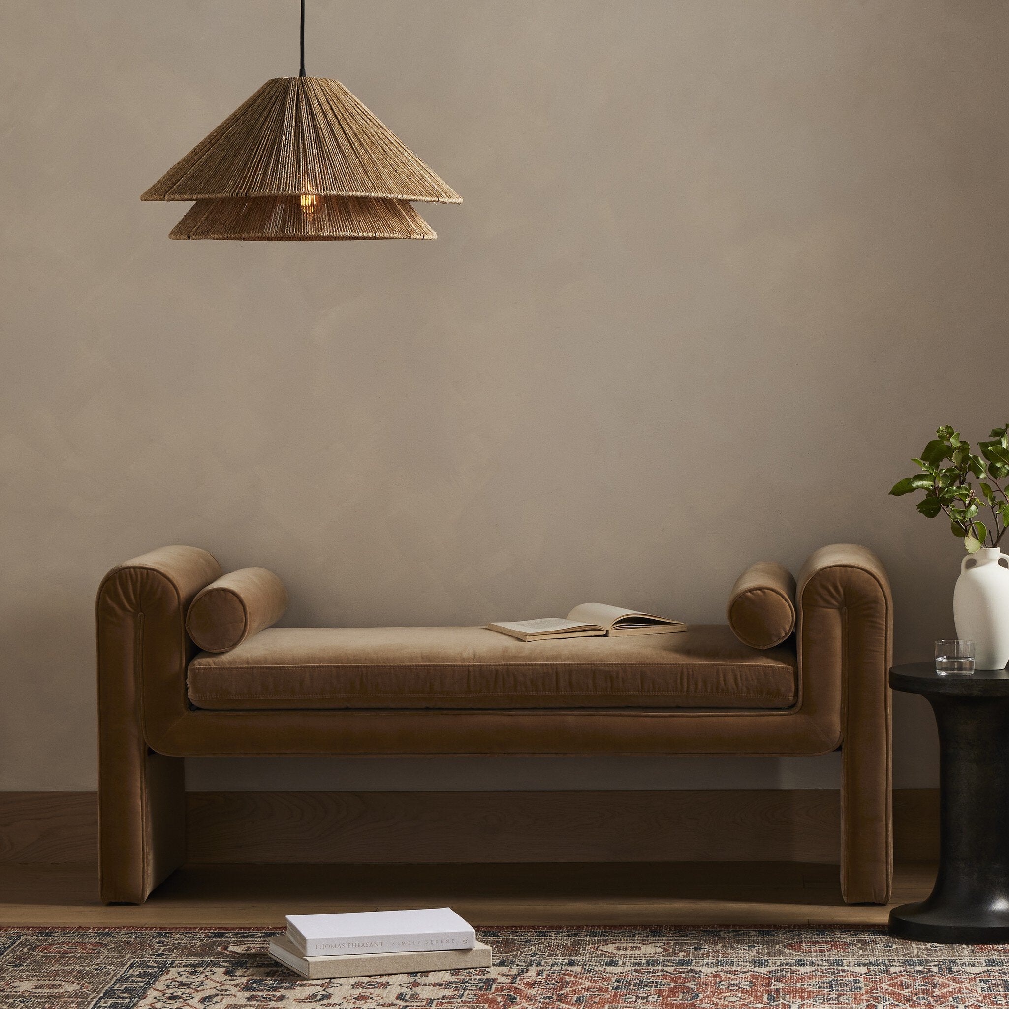 Four Hands Mitchell Accent Bench — Surrey Camel