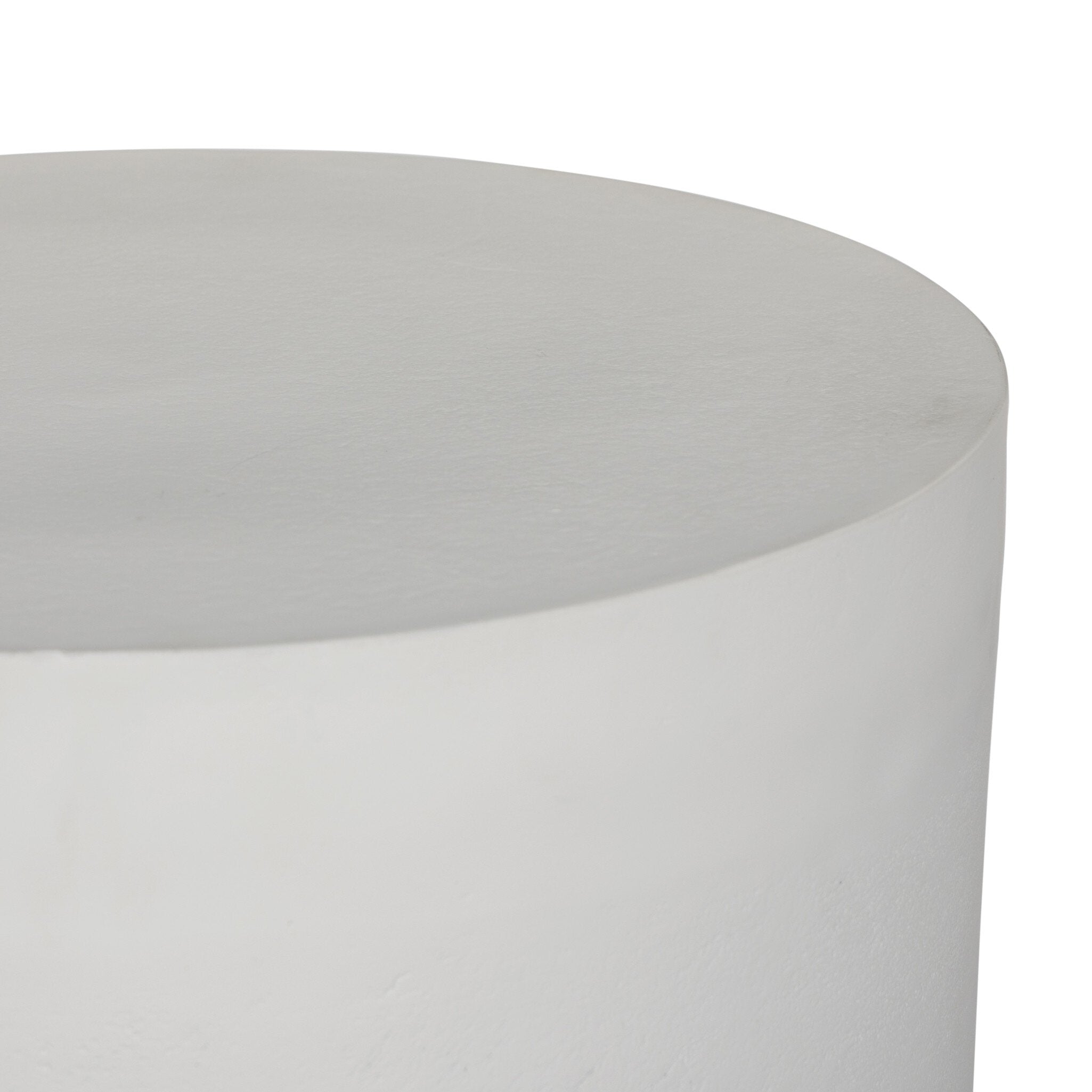 Four Hands Javi Outdoor End Table — Matte White Cast Aluminum