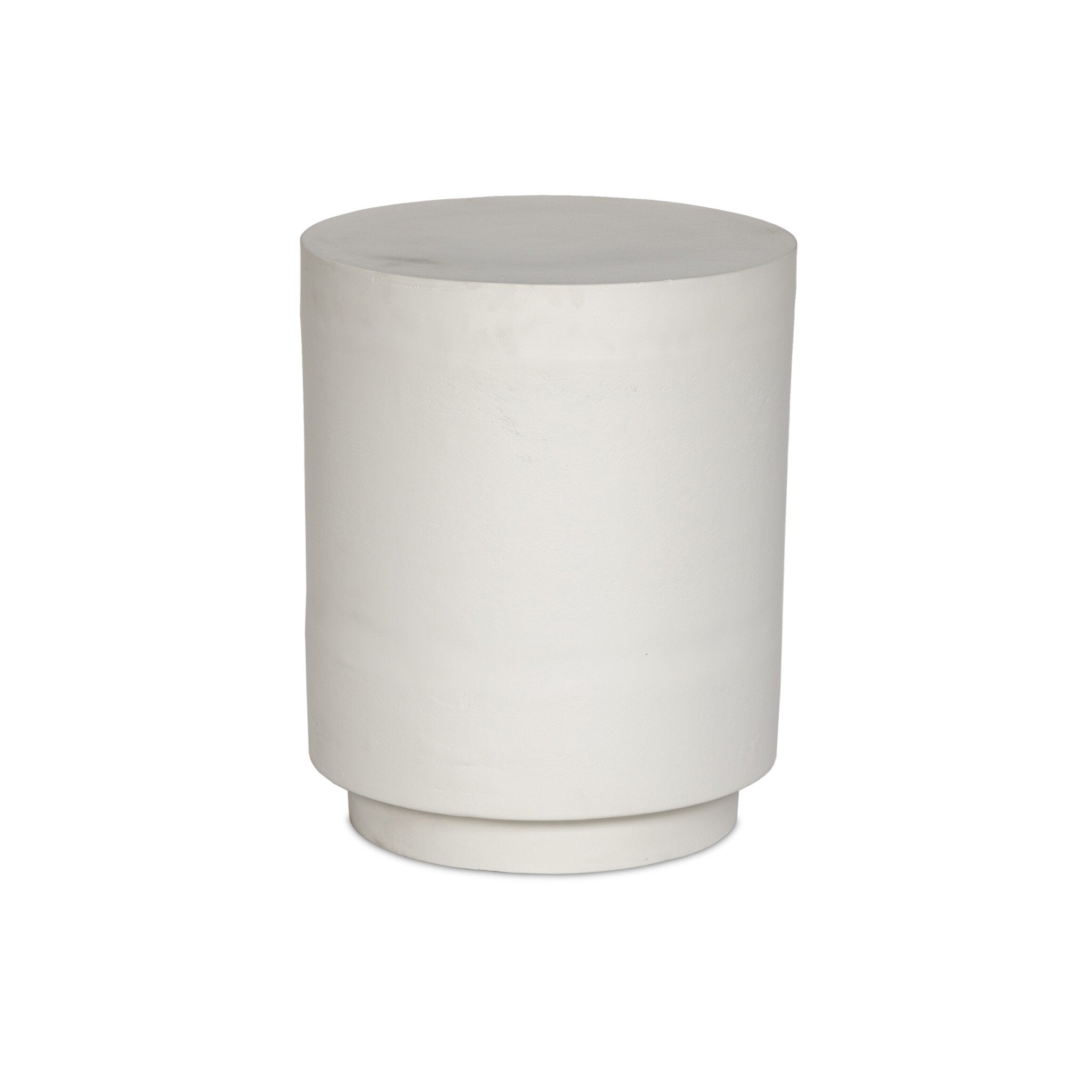 Four Hands Javi Outdoor End Table — Matte White Cast Aluminum