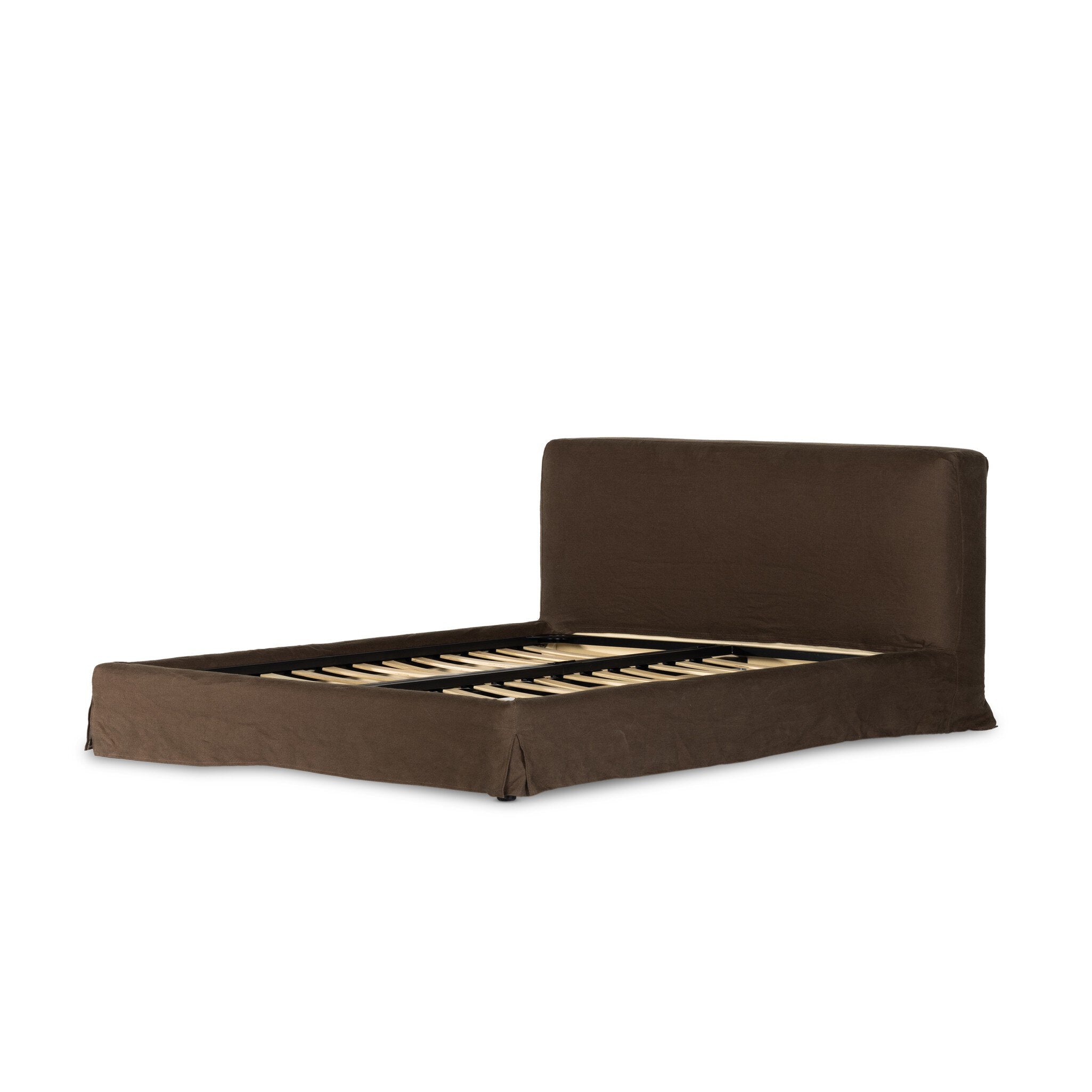 Four Hands Aidan Slipcover Bed — Brussels Coffee-King
