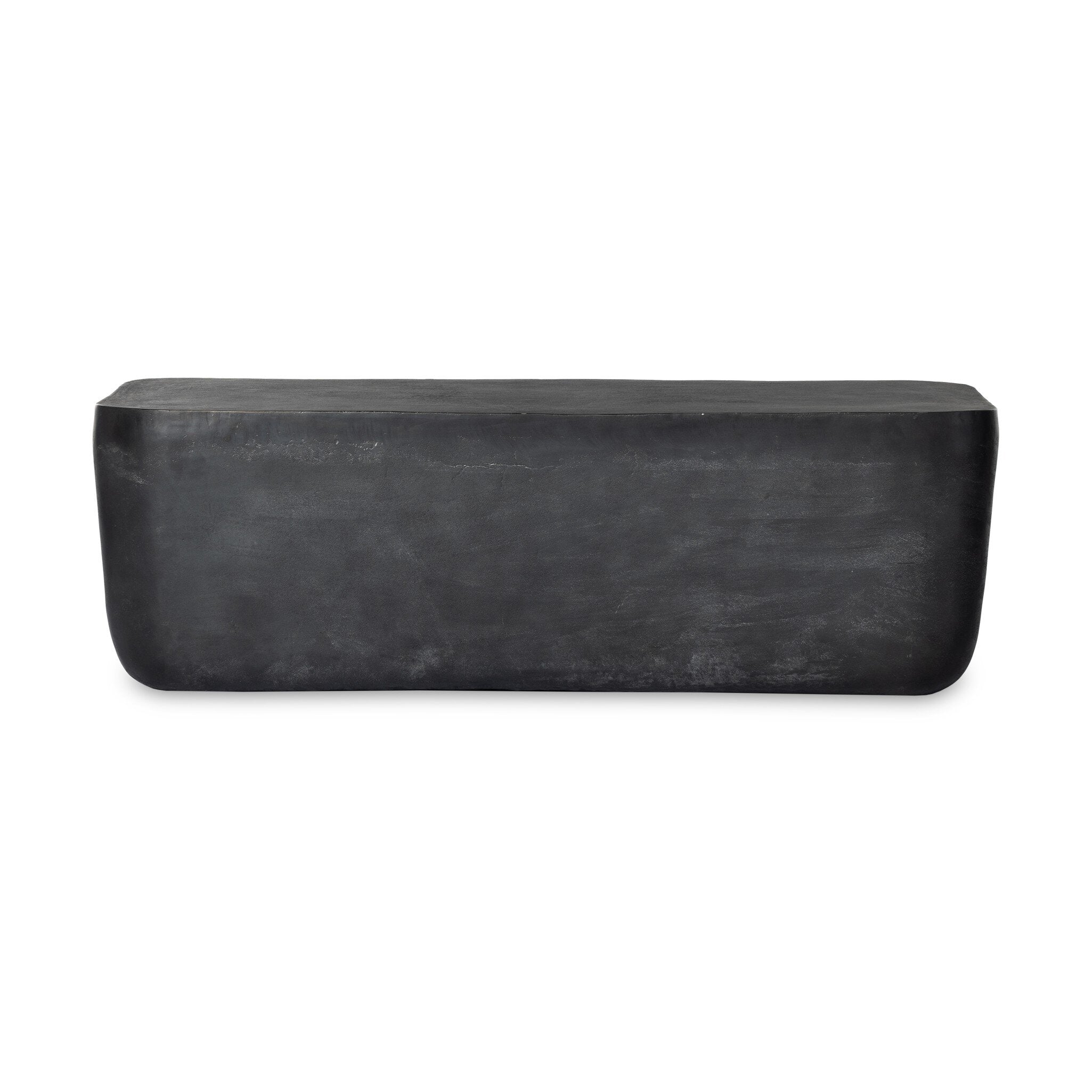 Four Hands Basil Outdoor Rectangular Coffee Table — Aged Grey