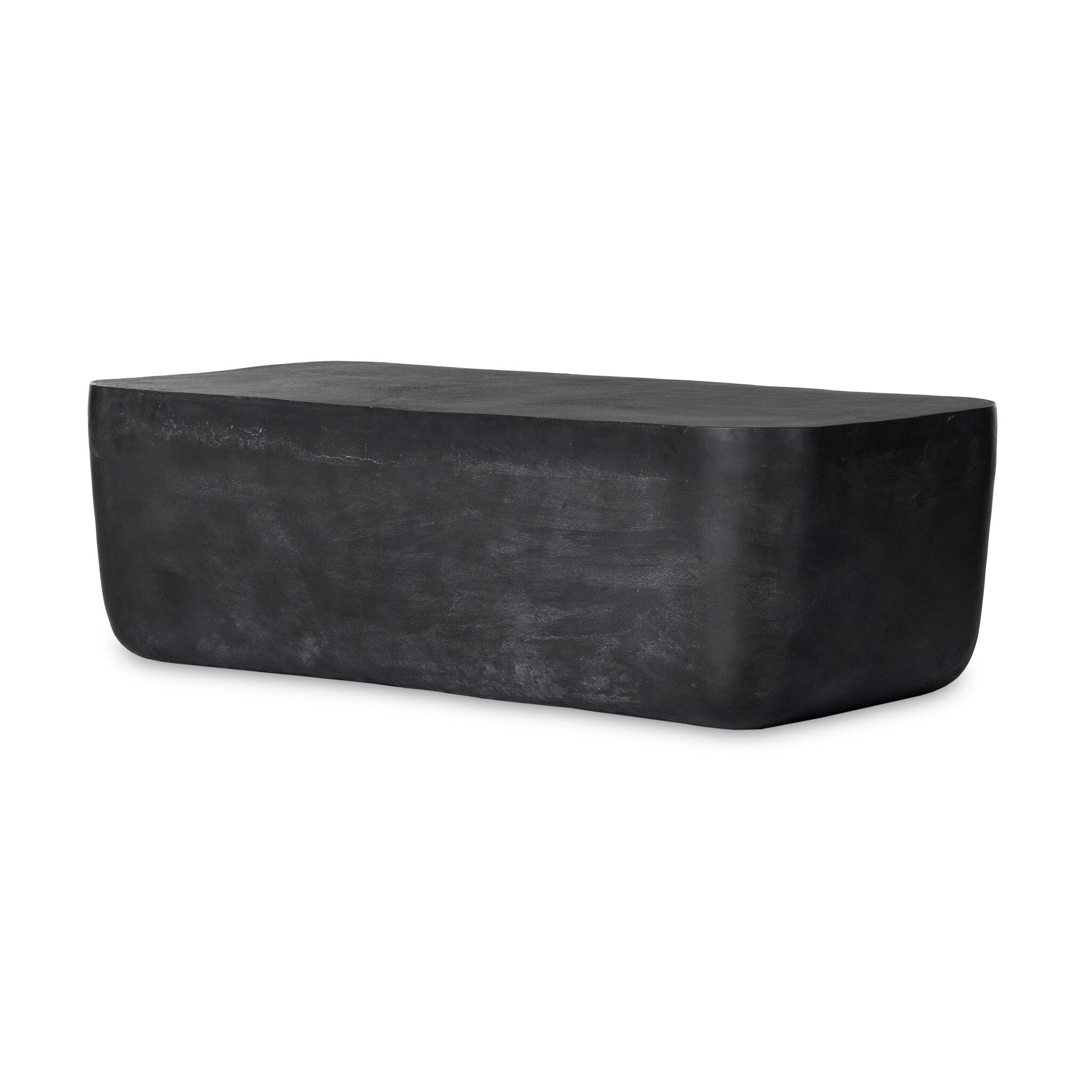 Four Hands Basil Outdoor Rectangular Coffee Table — Aged Grey