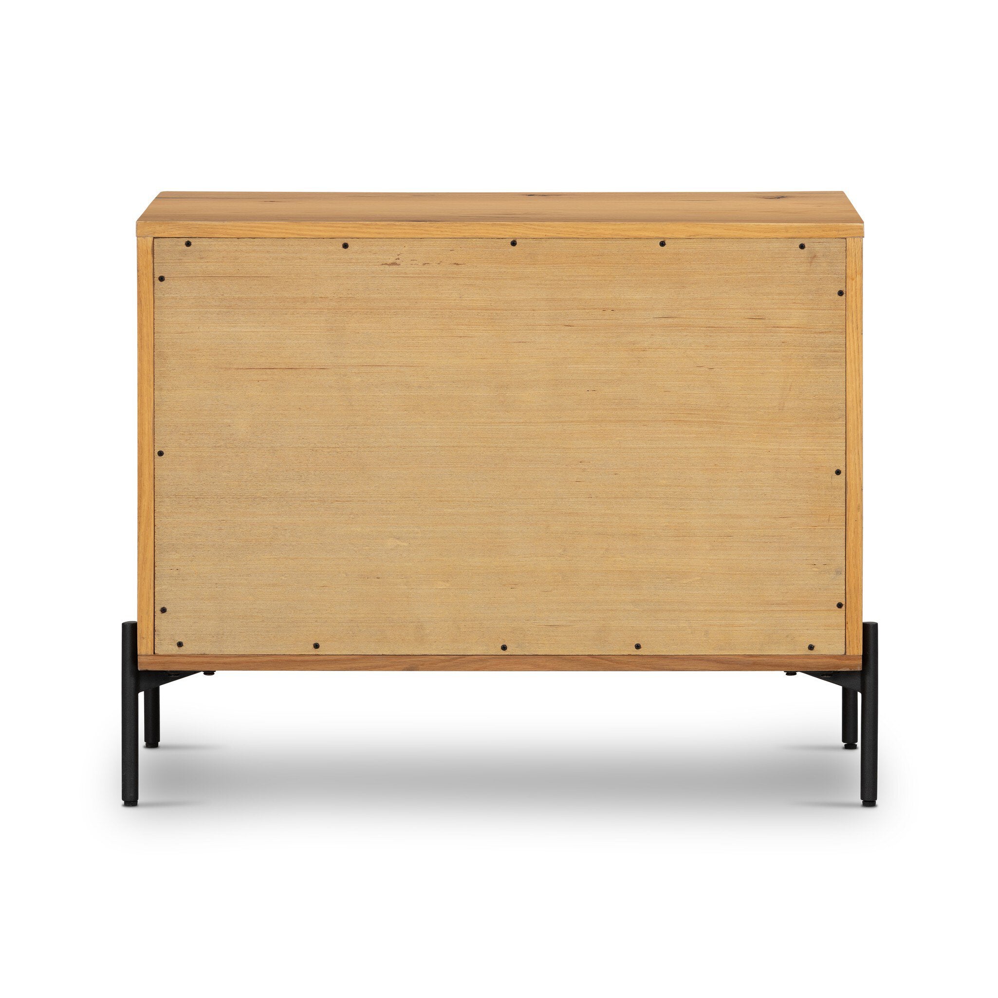 Four Hands Eaton Large Nightstand — Light Oak Resin-Dark Gunmetal