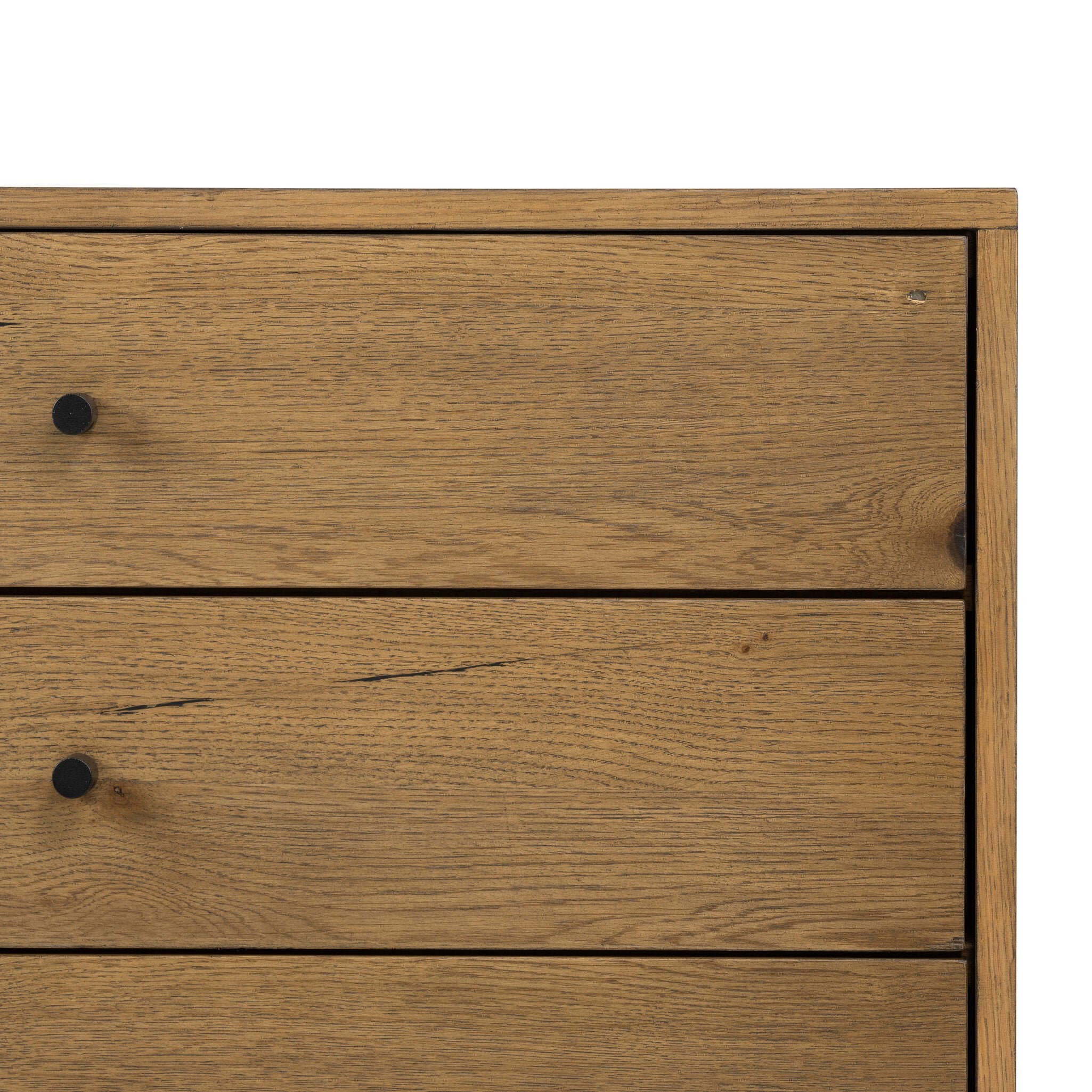 Four Hands Eaton Large Nightstand — Amber Oak Resin-Dark Gunmetal