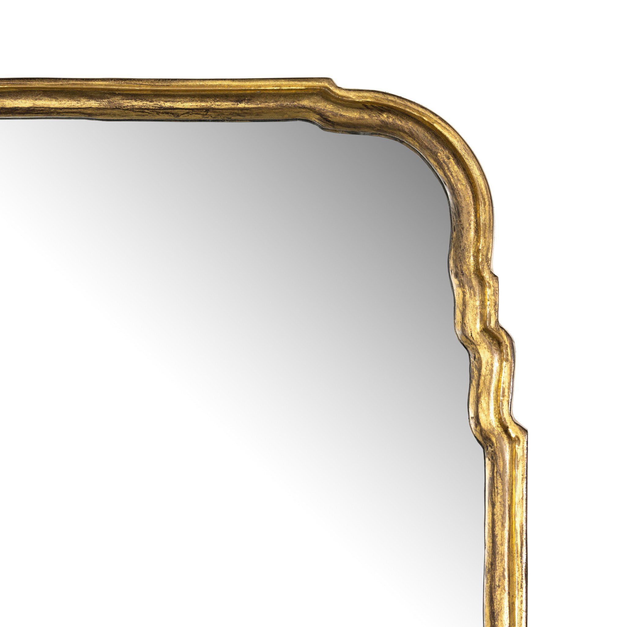 Four Hands Loire Grand Floor Mirror — Antiqued Gold Leaf