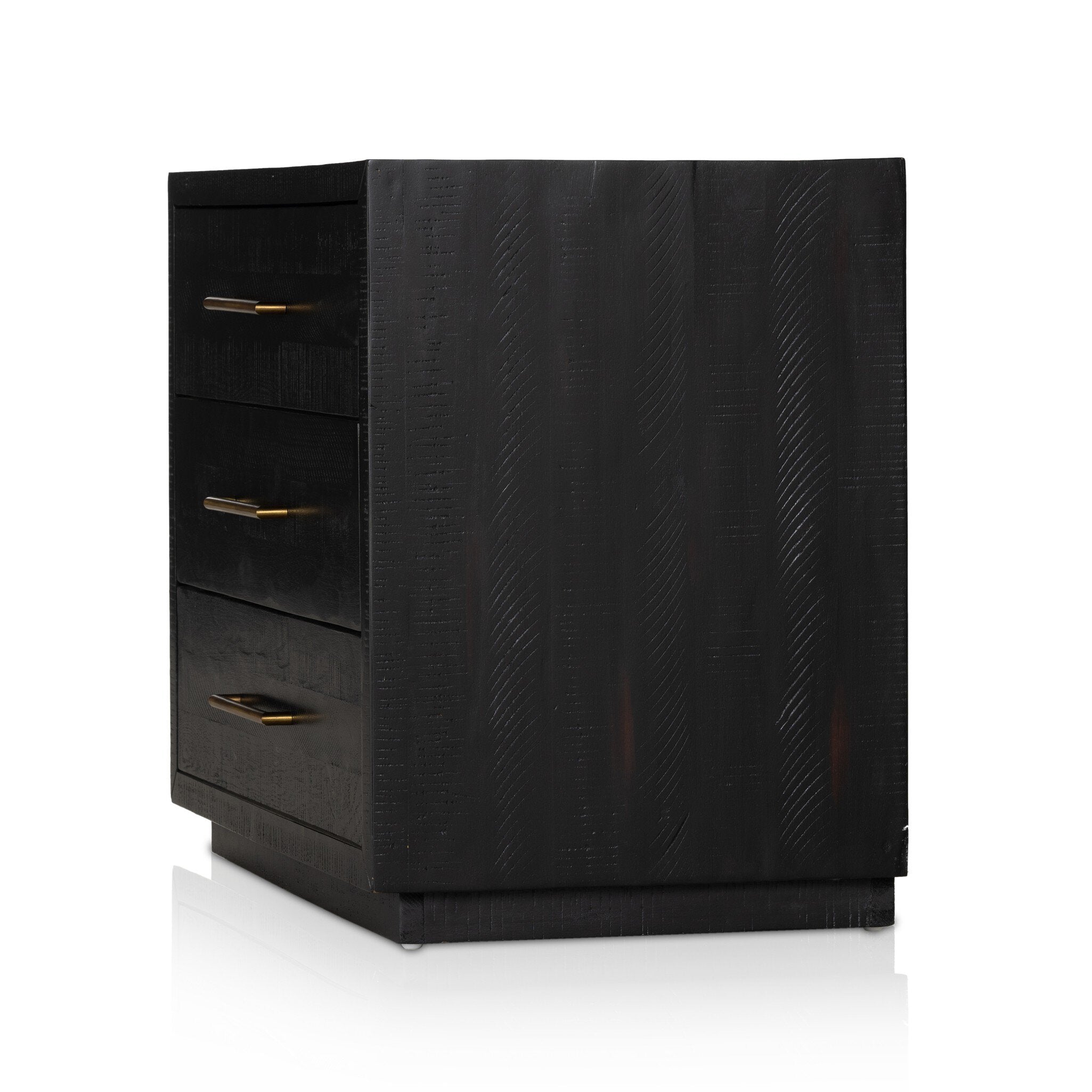 Four Hands Suki Large Nightstand — Burnished Black-Brass (Alexa Hardware)