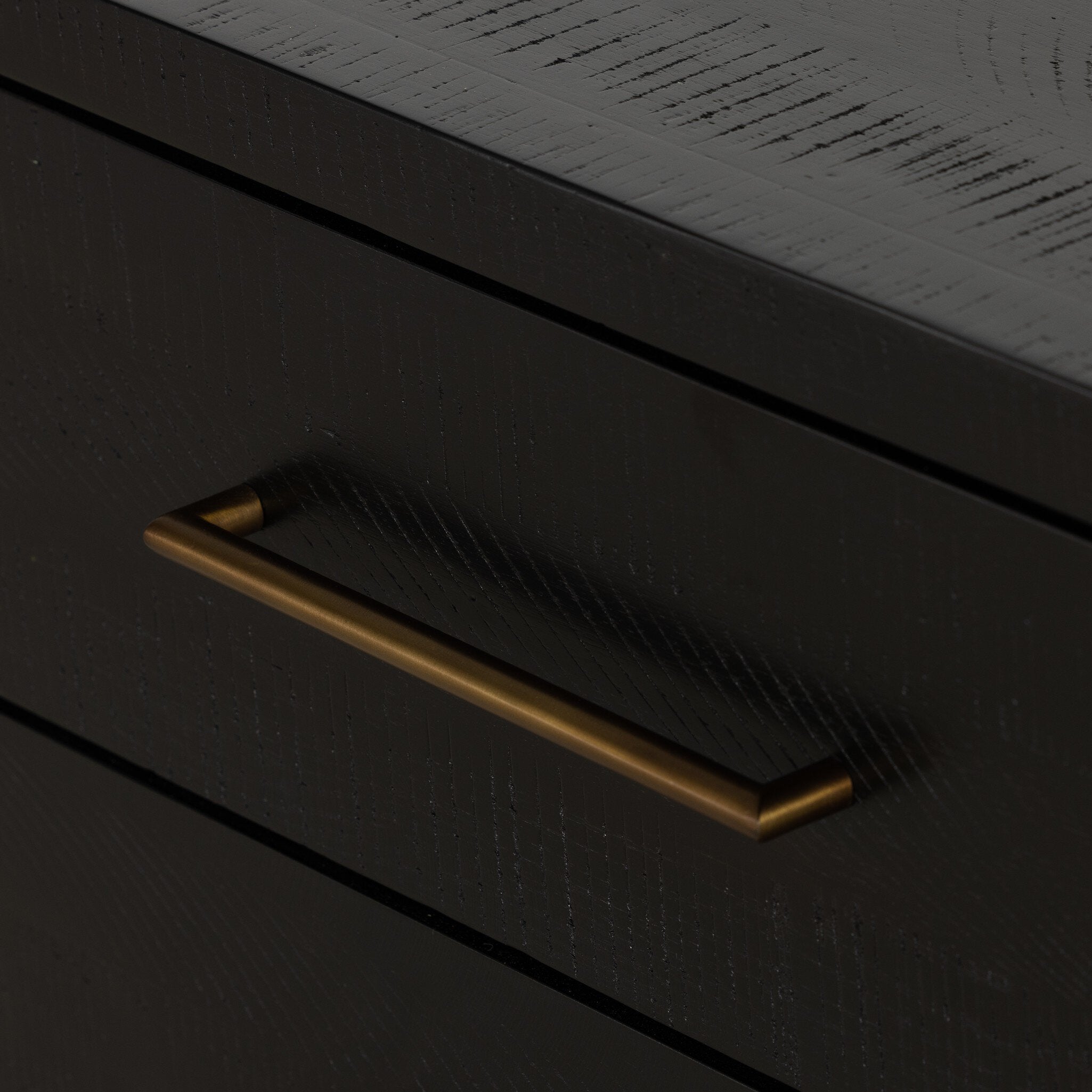 Four Hands Suki Large Nightstand — Burnished Black-Brass (Alexa Hardware)