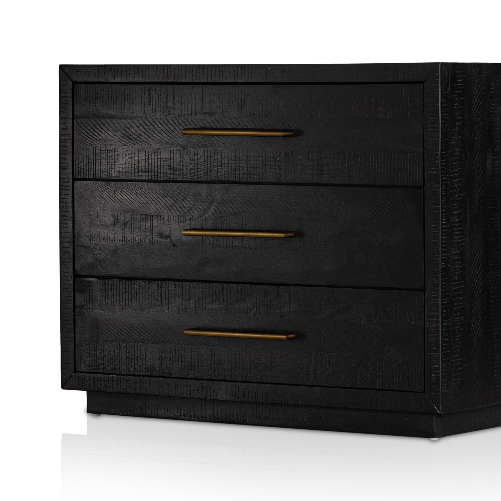 Four Hands Suki Large Nightstand — Burnished Black-Brass (Alexa Hardware)