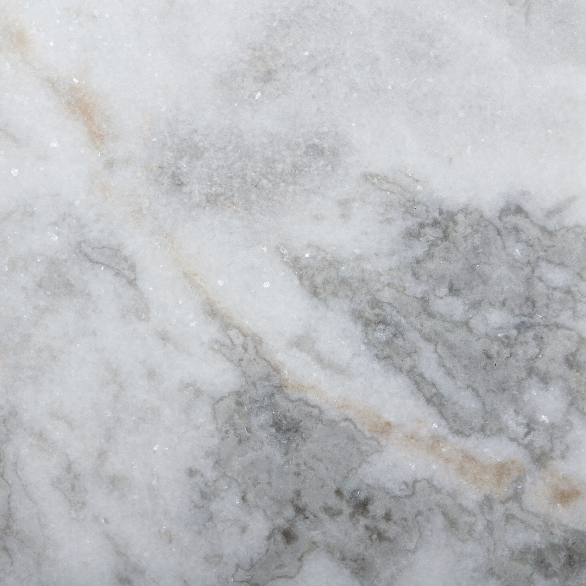 Four Hands Modern Marble Pedestal — White & Grey Speckled Marble