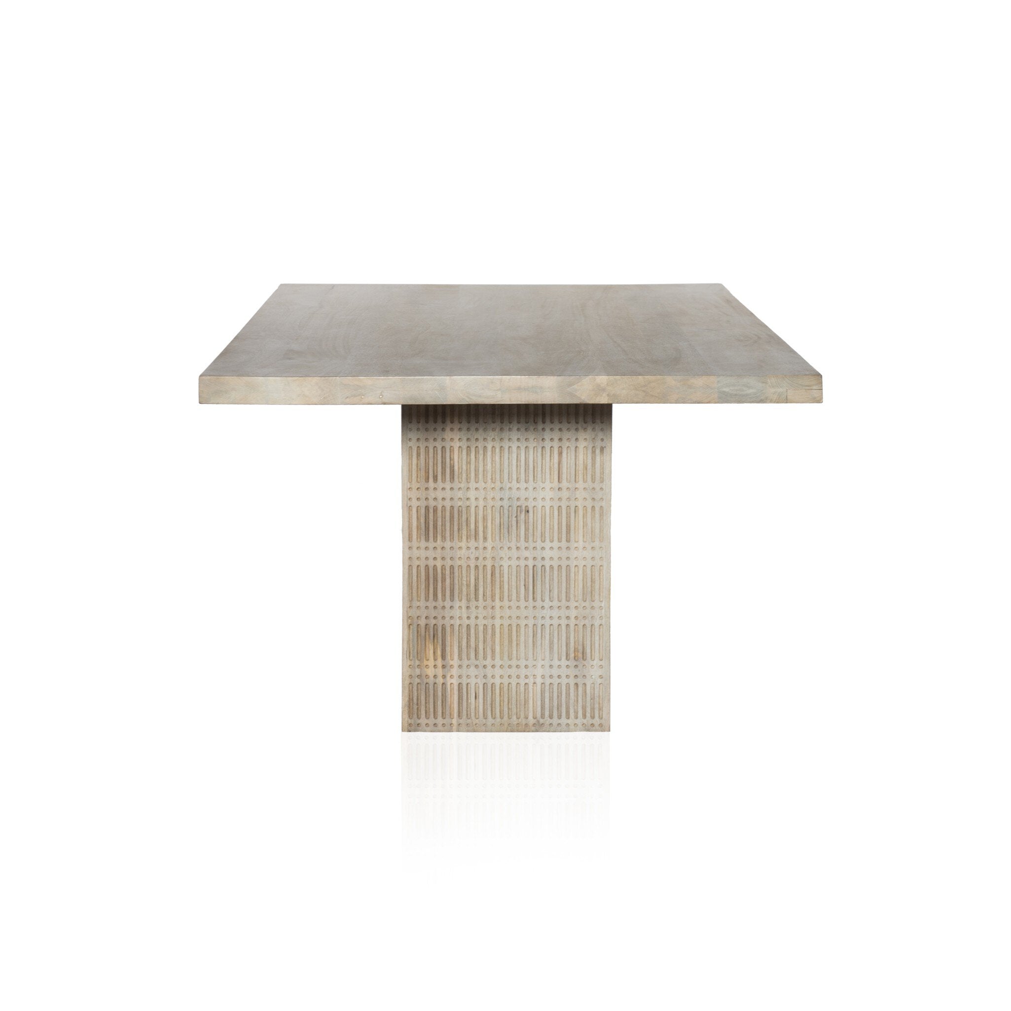 Four Hands Kelby Dining Table — Light Wash Carved Mango-Light Wash Mango