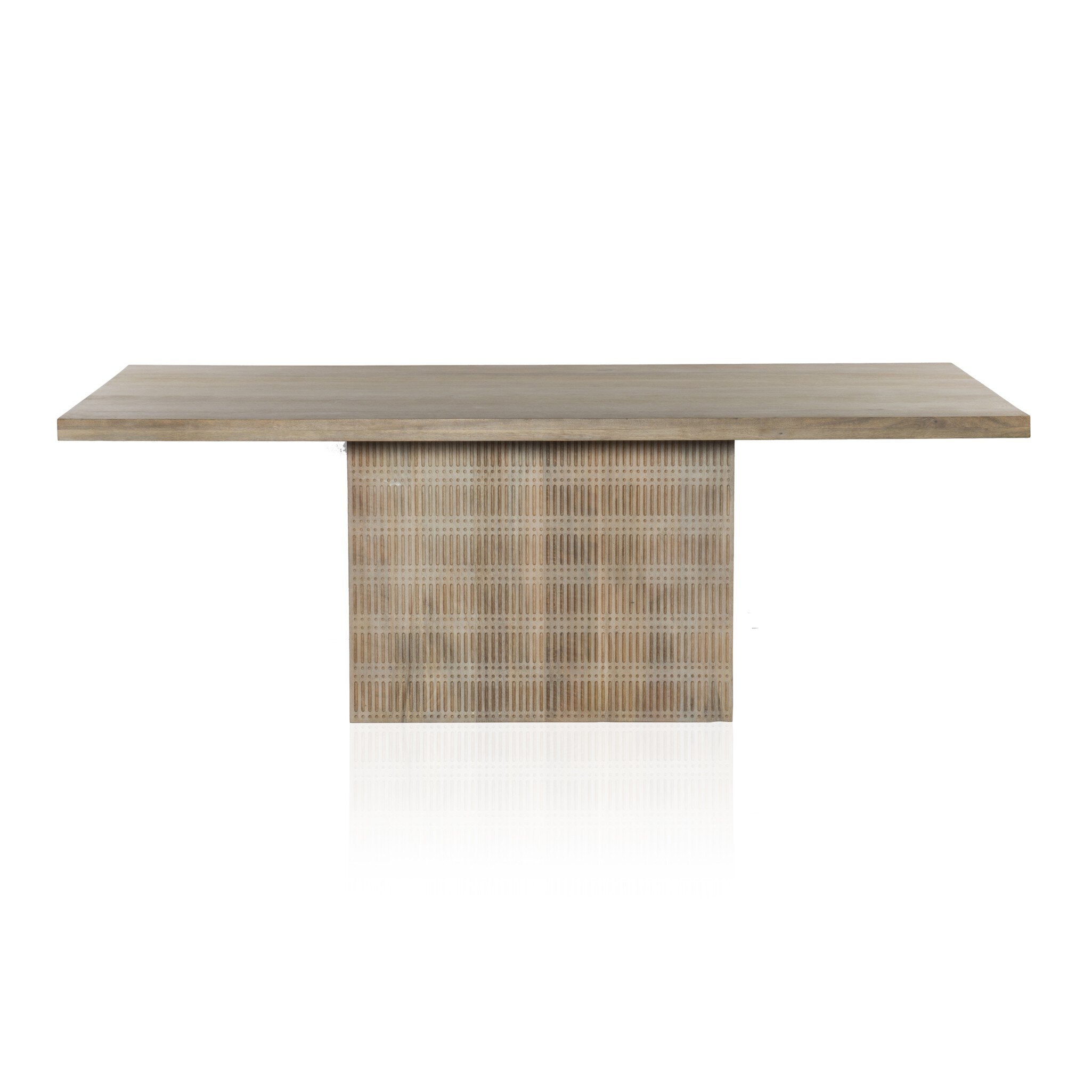 Four Hands Kelby Dining Table — Light Wash Carved Mango-Light Wash Mango