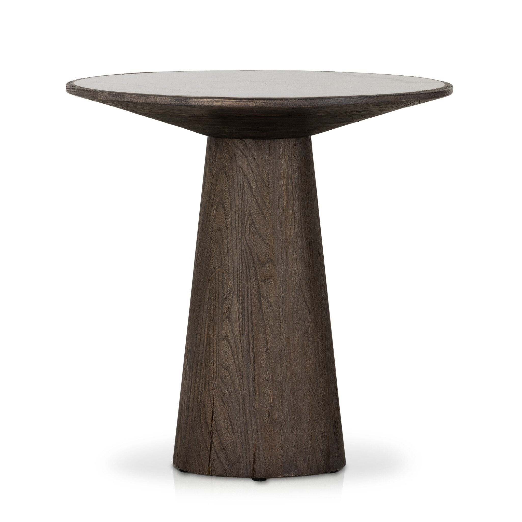 Four Hands Skye End Table — White Marble-Weathered Dark Oak-Weathered Dark Elm