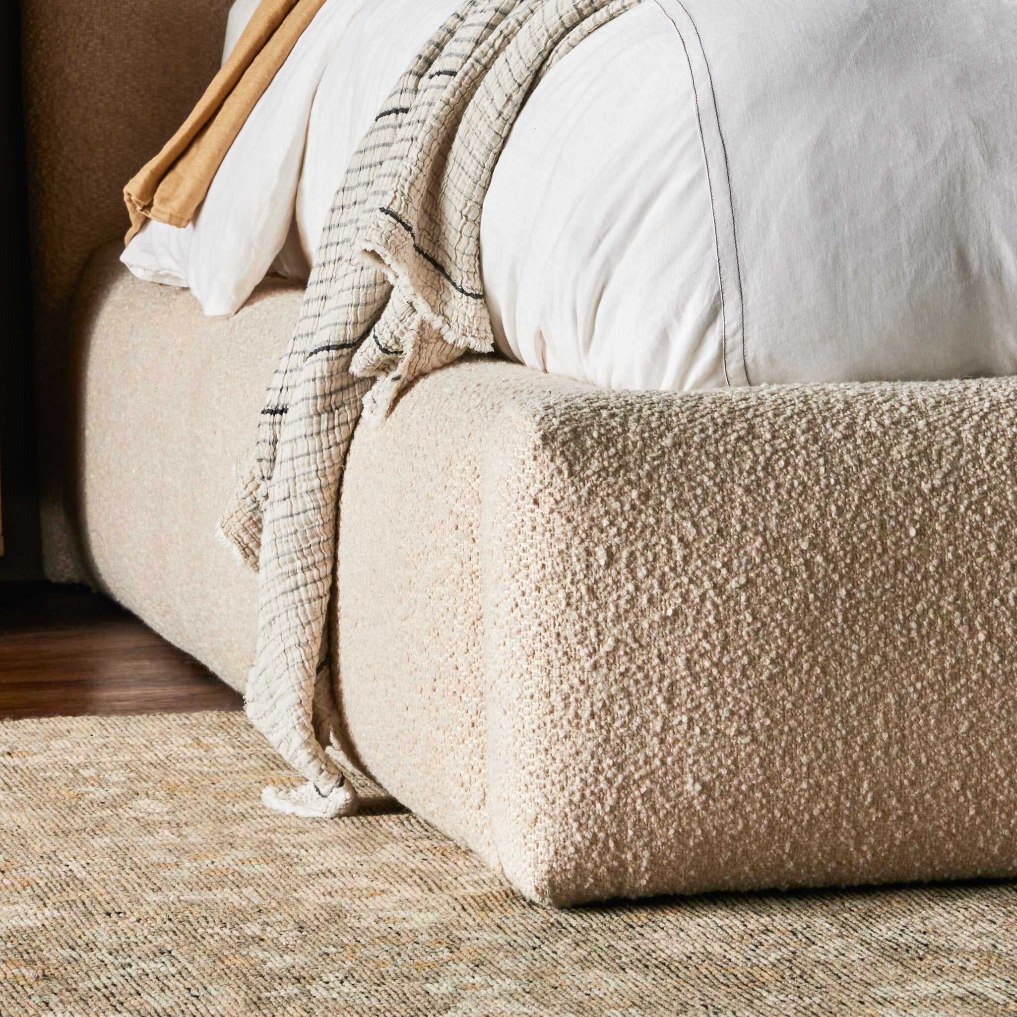 Four Hands Quincy Bed — Lisbon Cream-Black-Queen