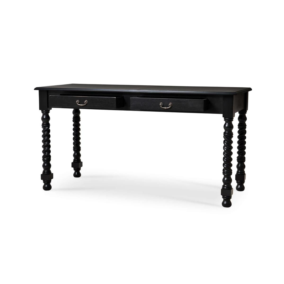 Bramble Console Desk w/ Barley Twist Leg — Batavia Black