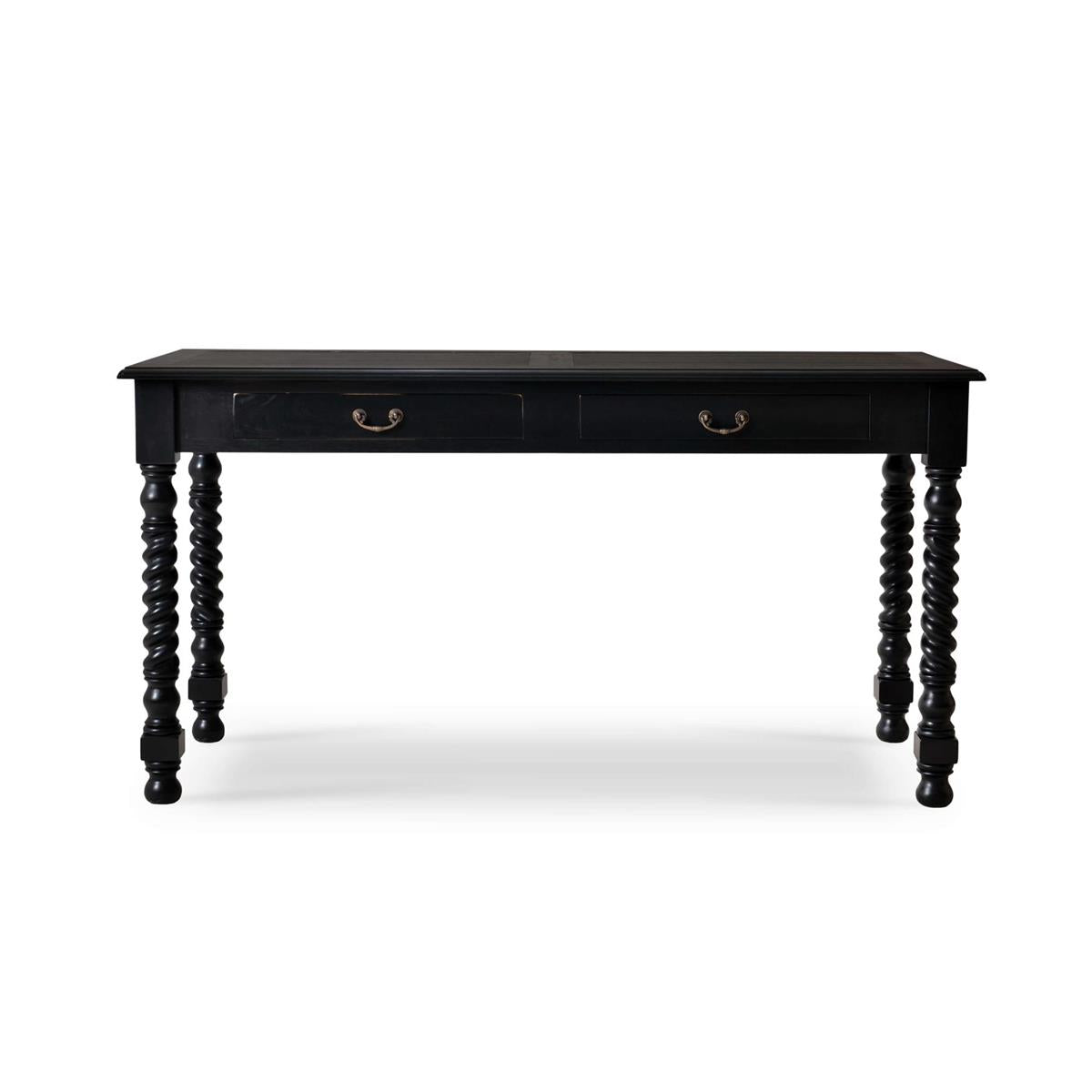Bramble Console Desk w/ Barley Twist Leg — Batavia Black