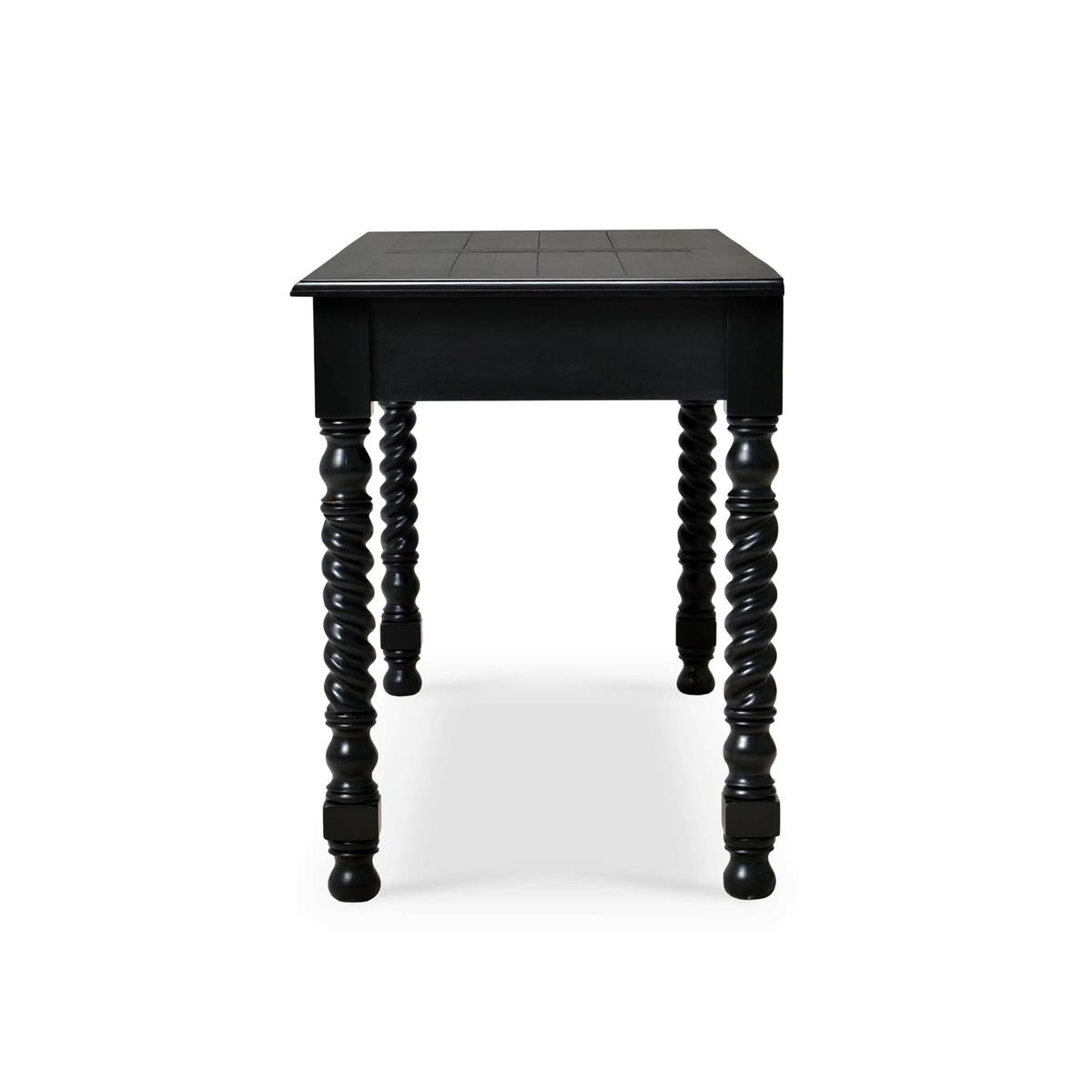 Bramble Console Desk w/ Barley Twist Leg — Batavia Black