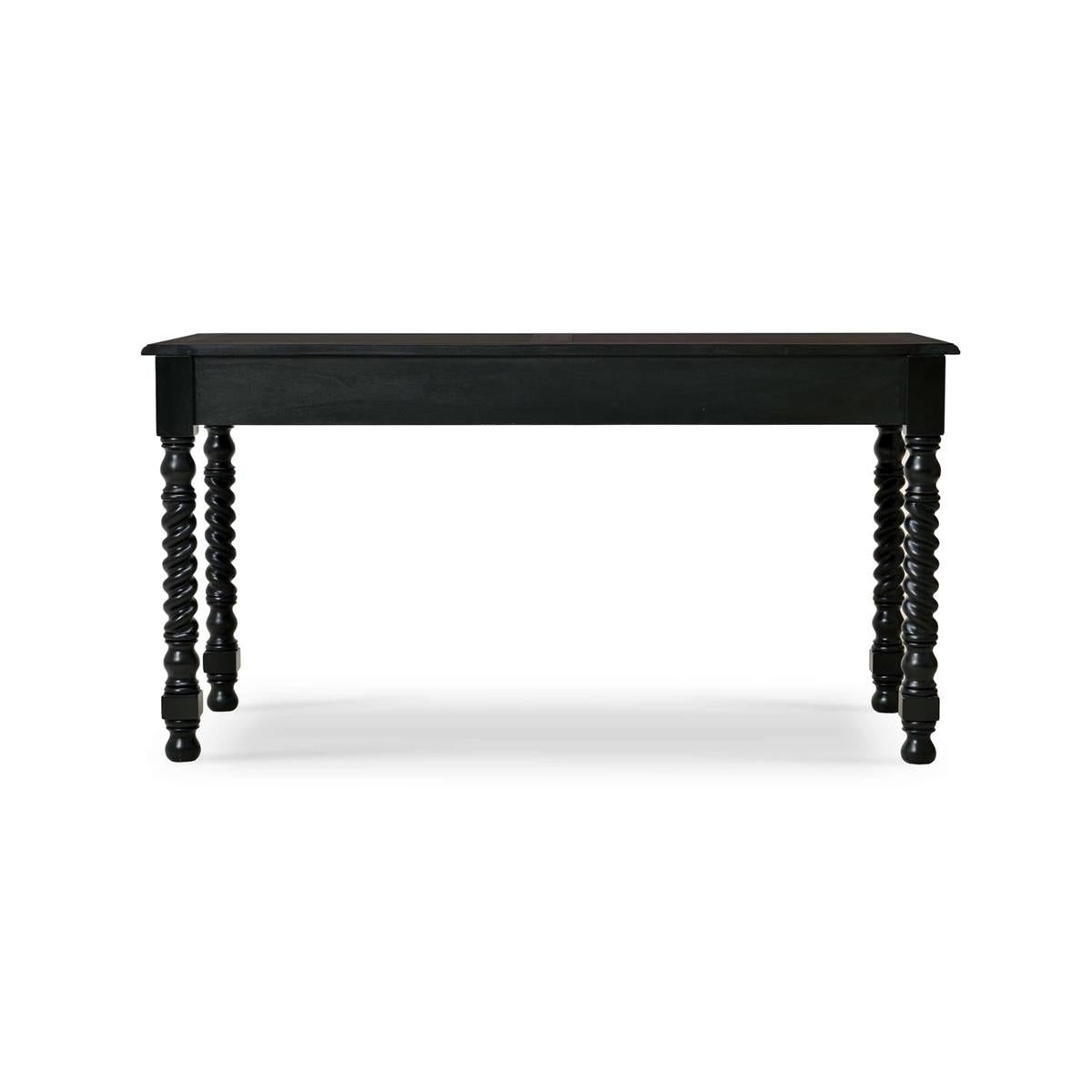 Bramble Console Desk w/ Barley Twist Leg — Batavia Black