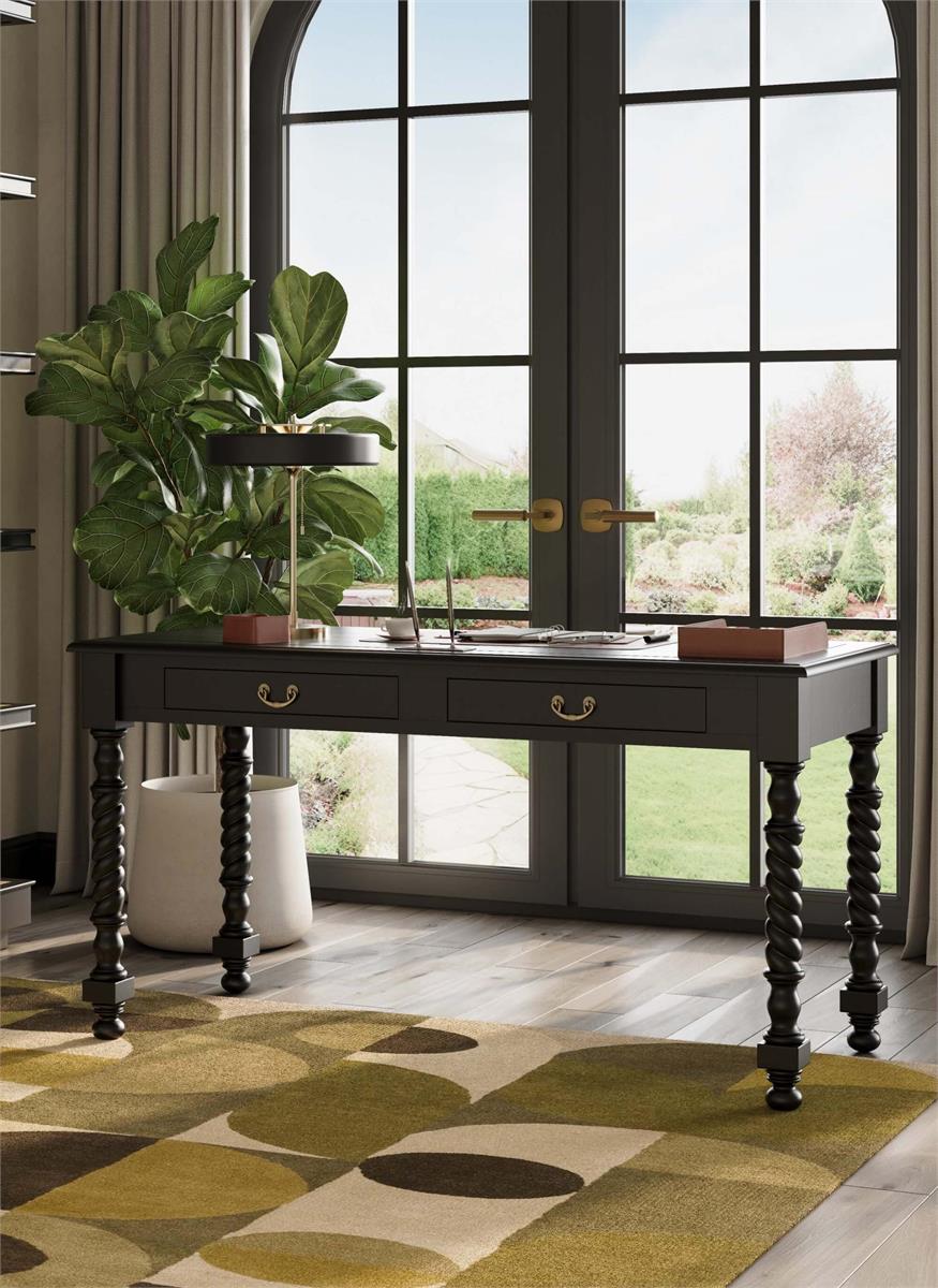 Bramble Console Desk w/ Barley Twist Leg — Batavia Black