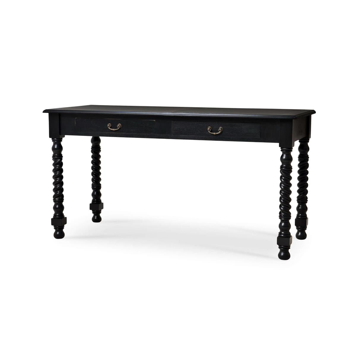 Bramble Console Desk w/ Barley Twist Leg — Batavia Black